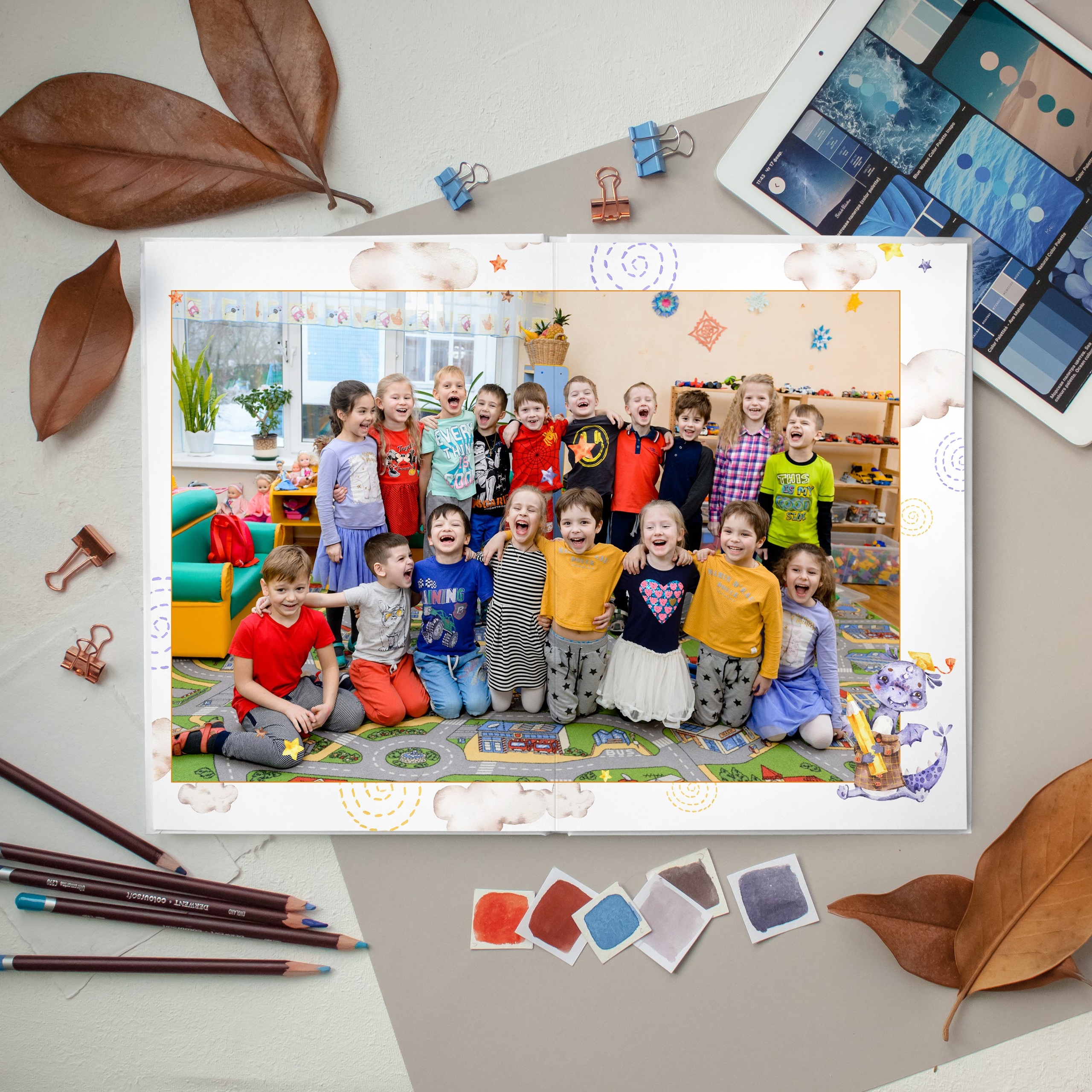 Детский Сад Индивидуальный фотоальбом на 5 разворотов. Детский Семейный Фотограф из Москвы Вуколова Наталья