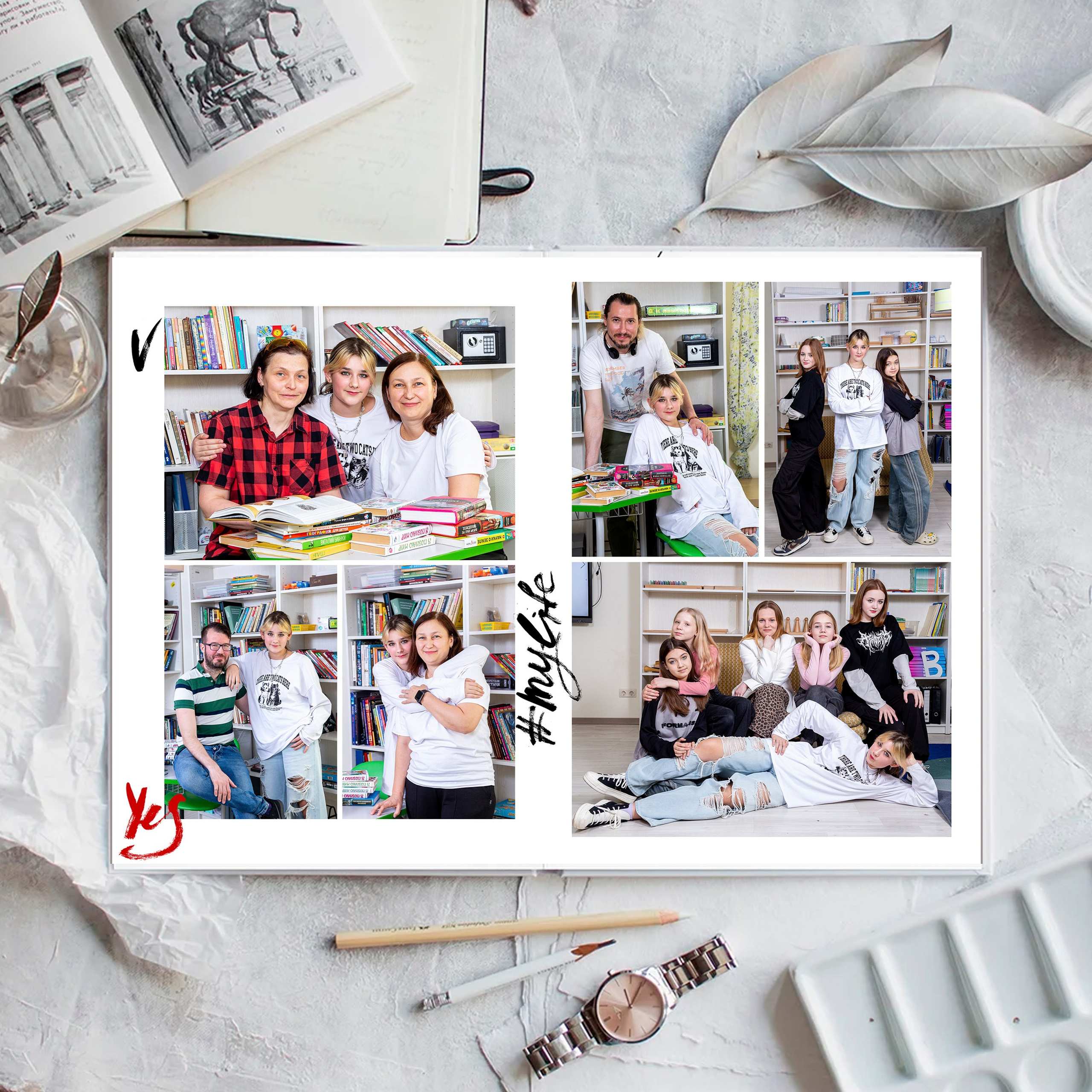 Школьные фотоальбомы Индивидуальный фотоальбом на 5 разворотов. Детский Семейный Фотограф из Москвы Вуколова Наталья