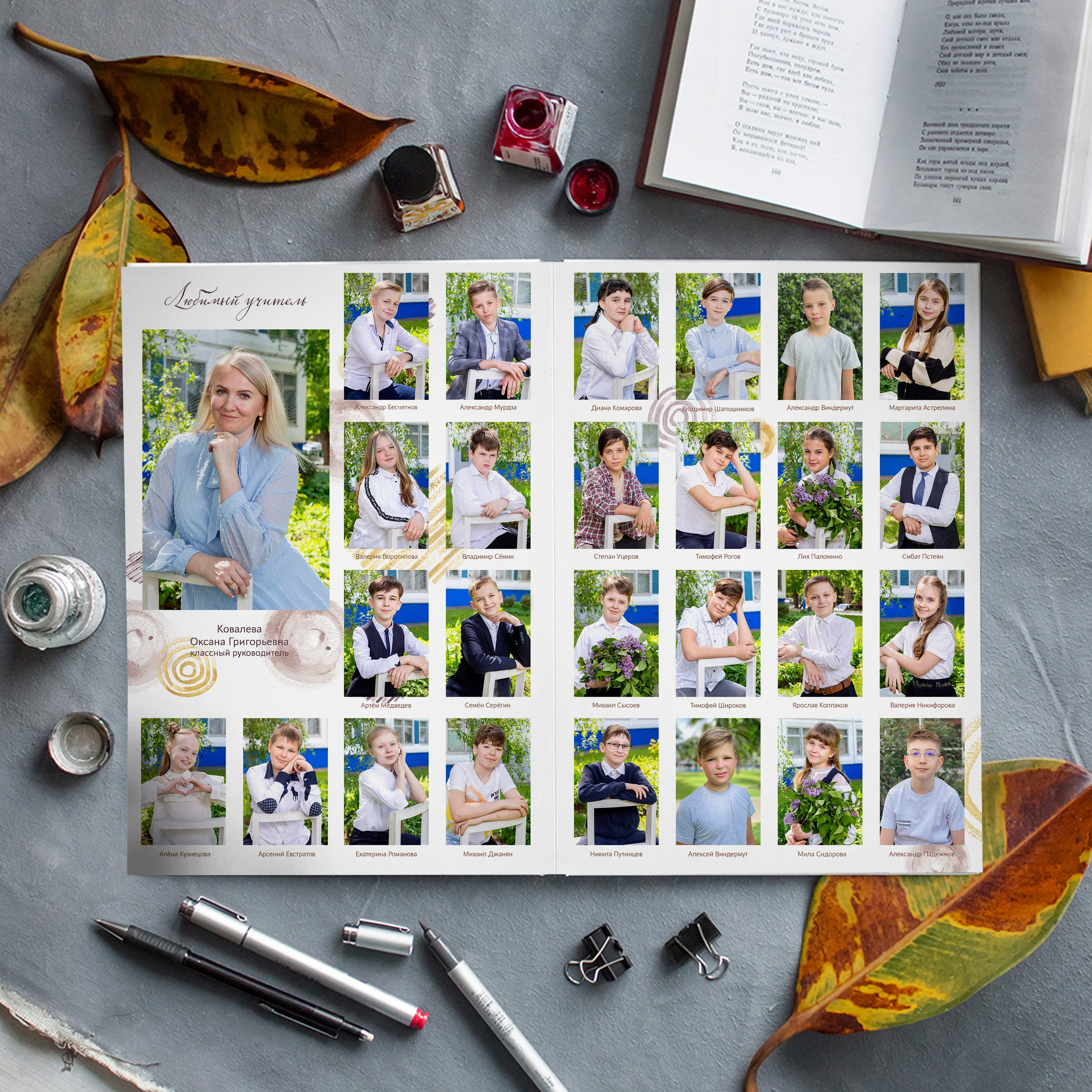Школьные фотоальбомы Индивидуальный фотоальбом на 3 разворота. Детский Семейный Фотограф из Москвы Вуколова Наталья