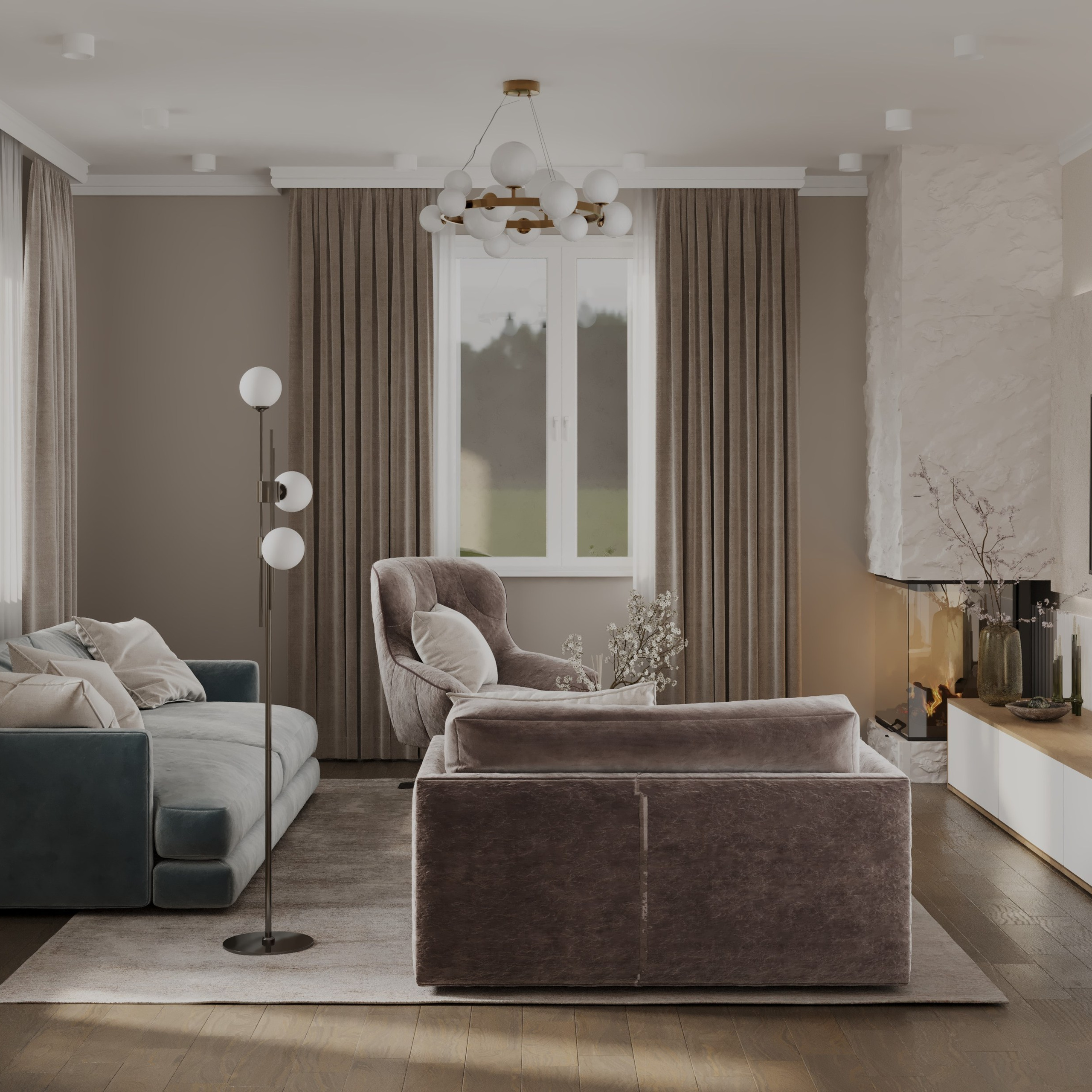 Living «Charme Caché». Портфолио 3D визуализатора