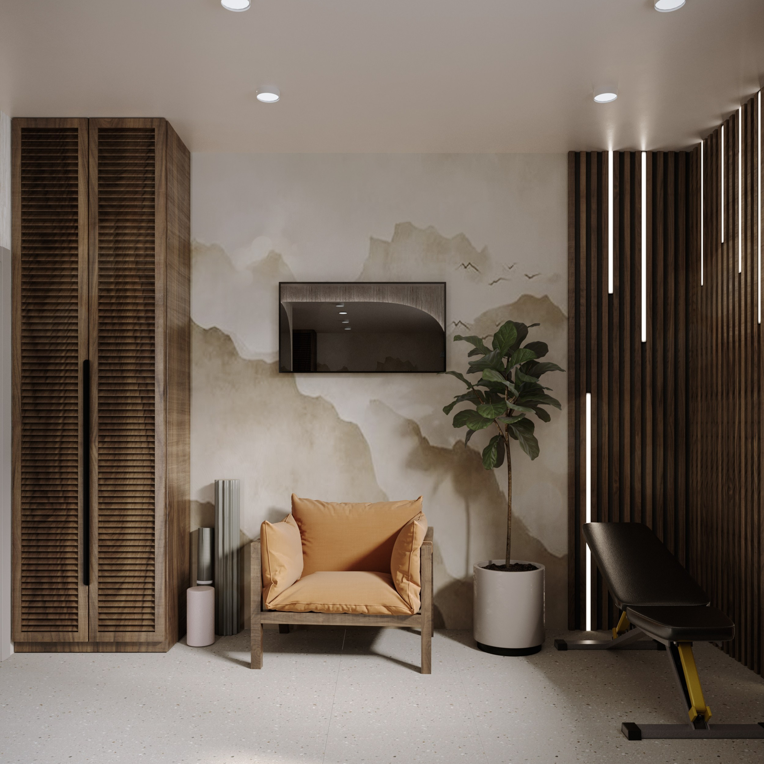 Home gym «Pigment». Портфолио 3D визуализатора