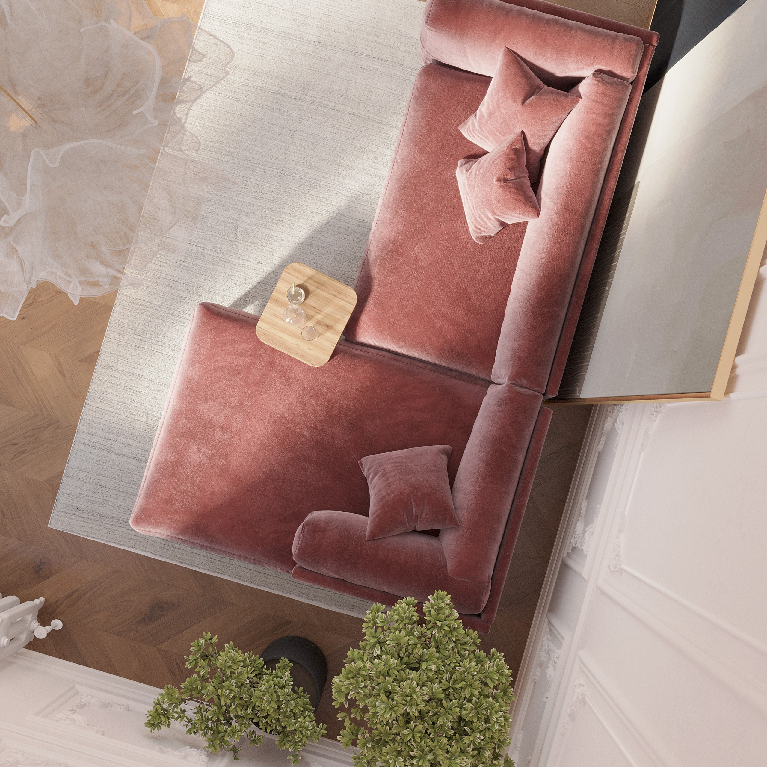 Lounge «Voile d'Argent». Портфолио 3D визуализатора