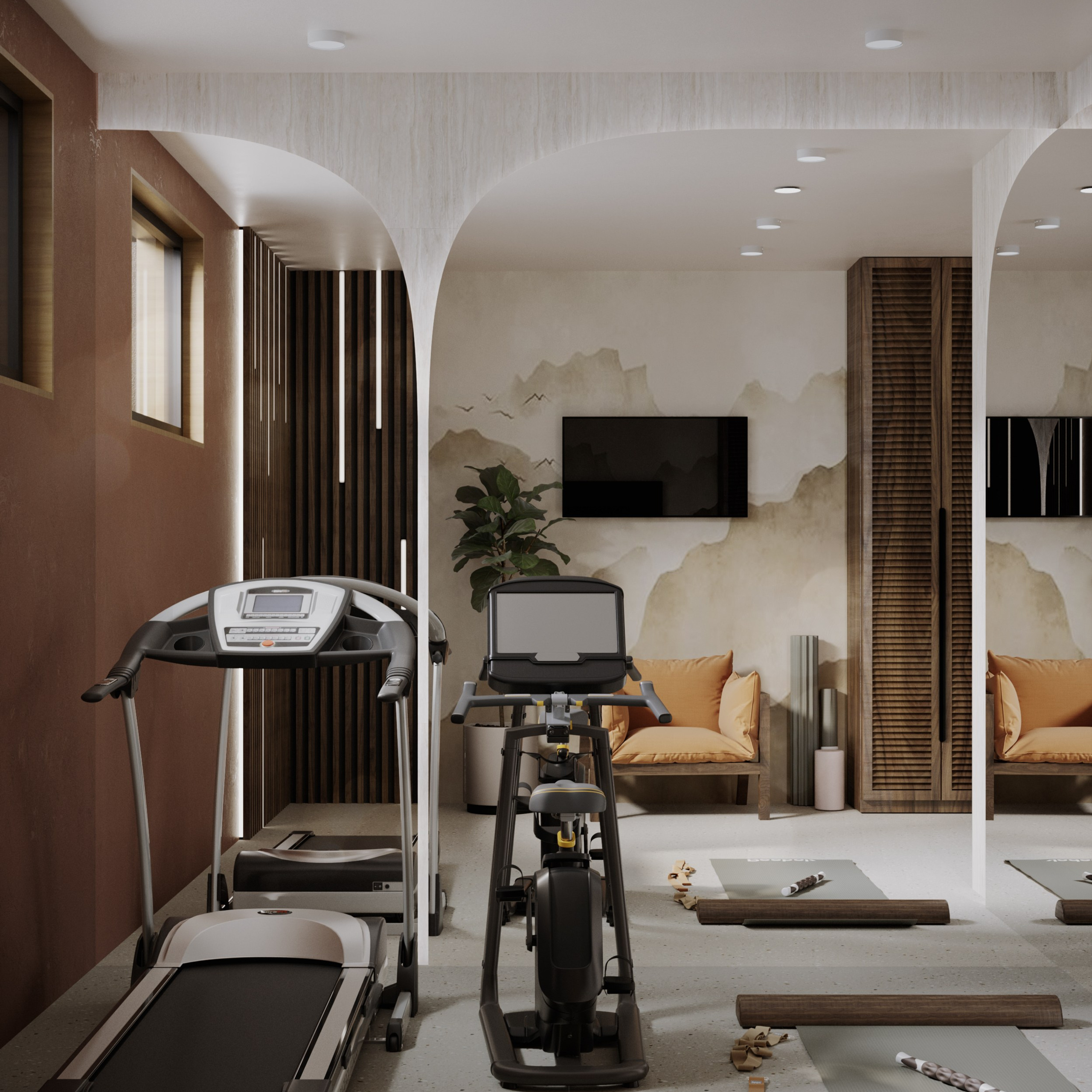 Home gym «Pigment». Портфолио 3D визуализатора
