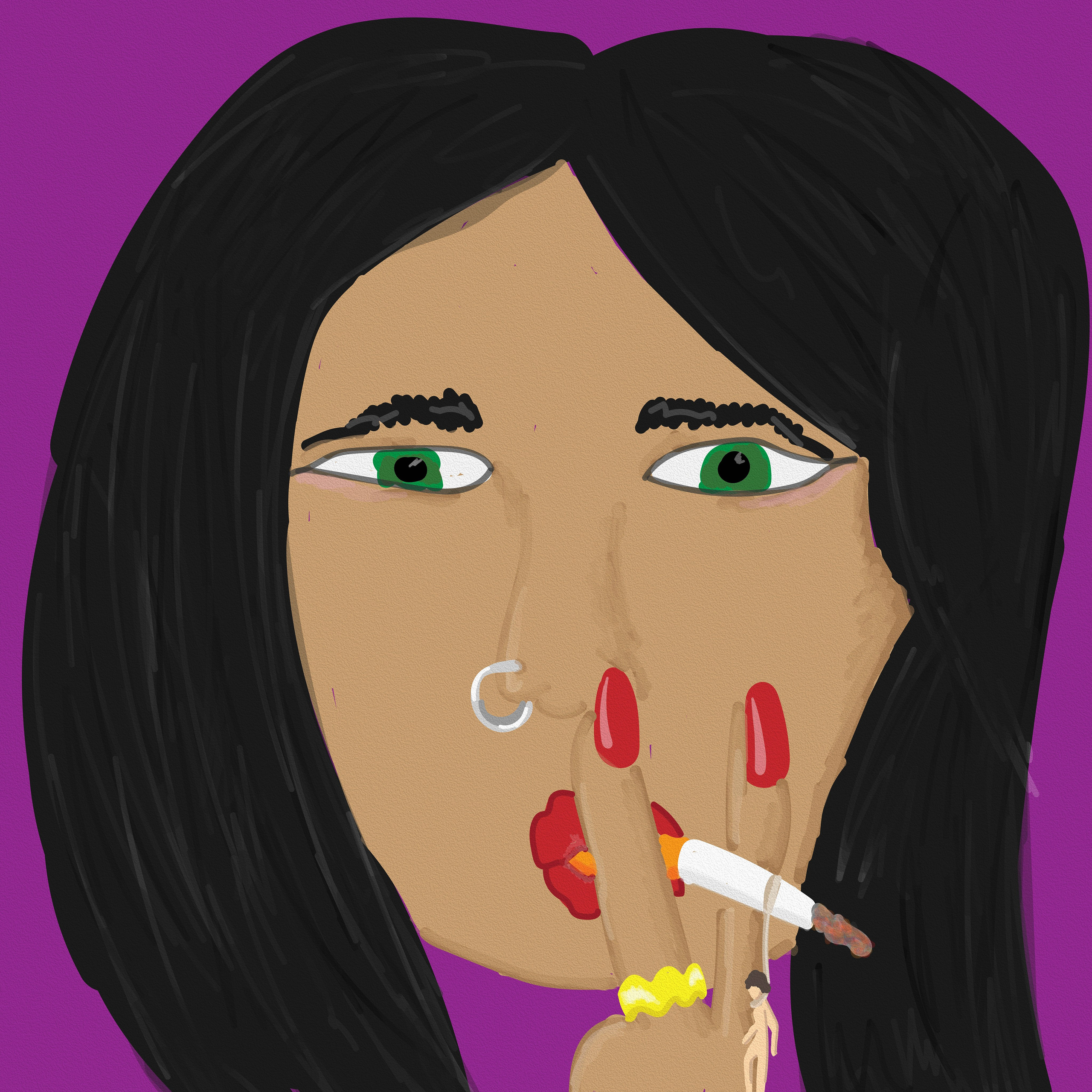 Girl with a cigarette. Art bureau Absurd