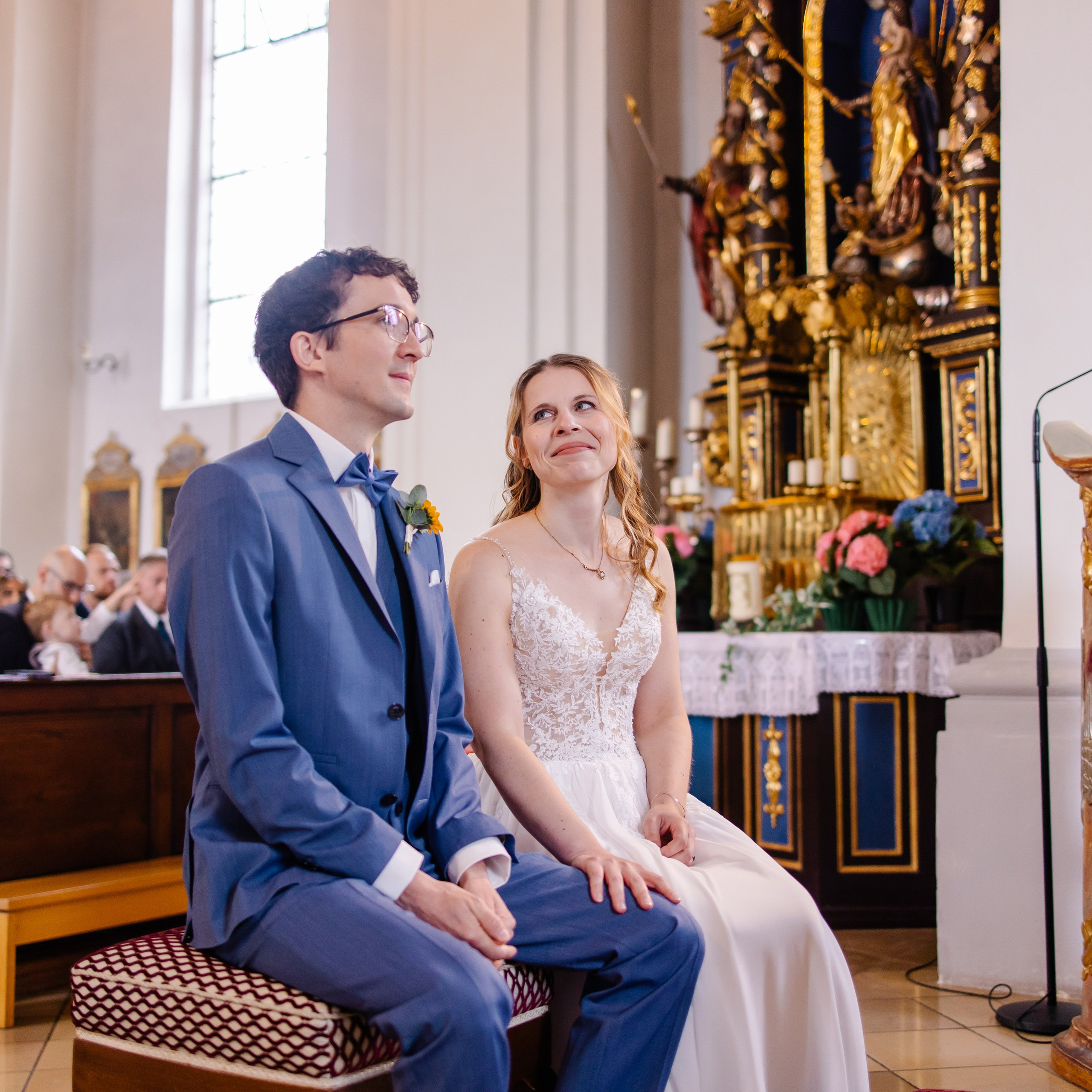 Hochzeitsfotograf München, Ismaning, Unterföhring – Kirchliche Trauung. Fotografin in München Dasha Antipina