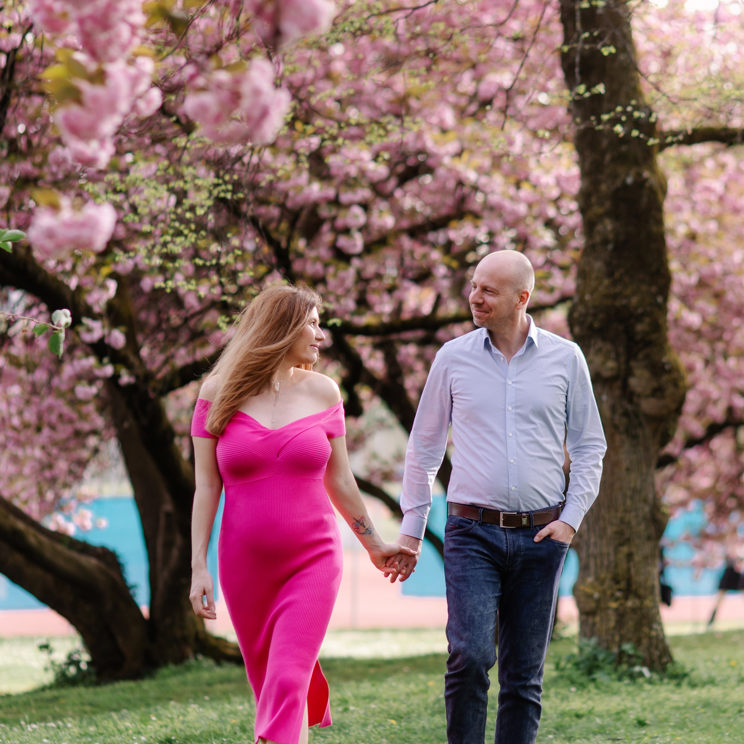 Rosa Wolken in München. Fotografin in München Dasha Antipina