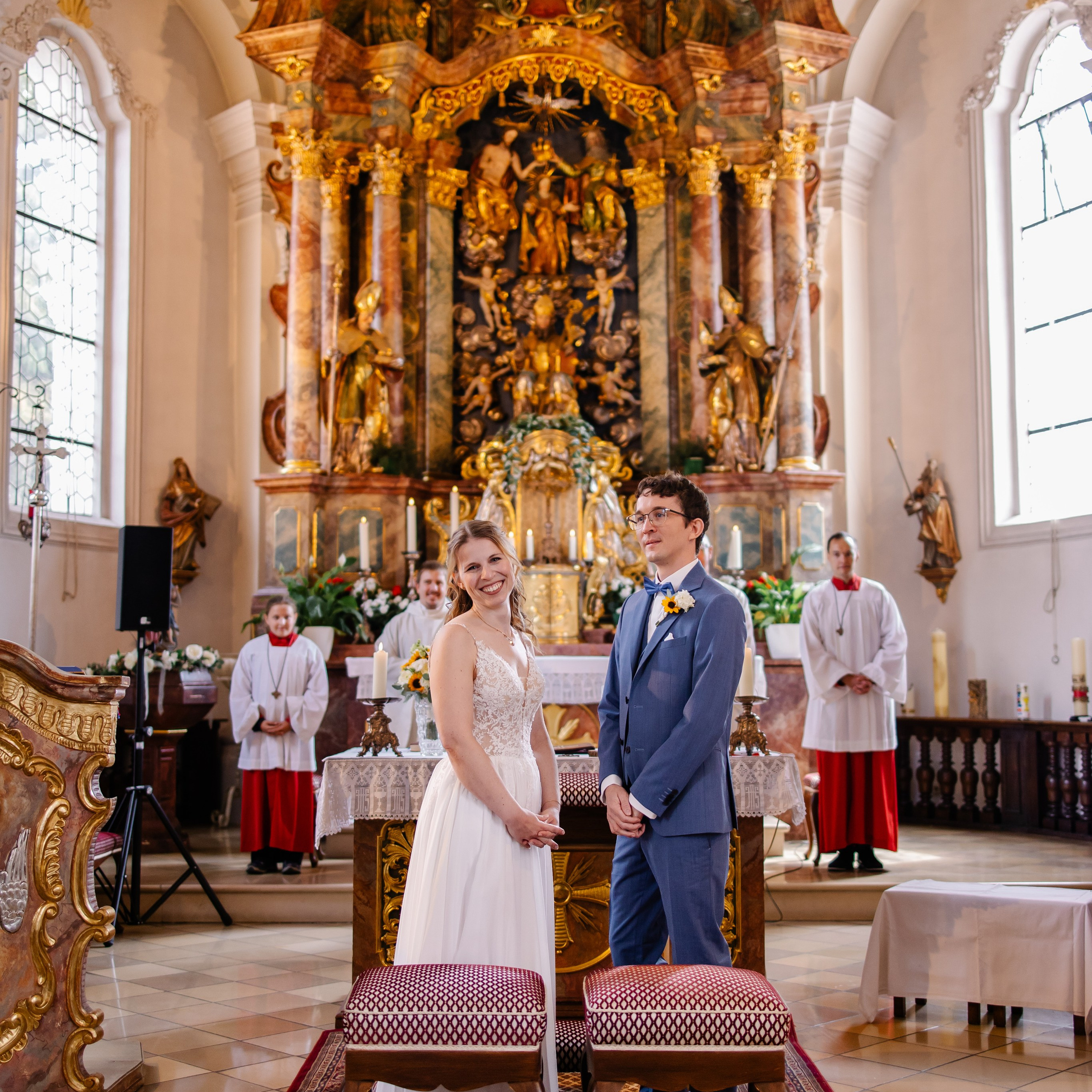 Hochzeitsfotograf München, Ismaning, Unterföhring – Kirchliche Trauung. Fotografin in München Dasha Antipina