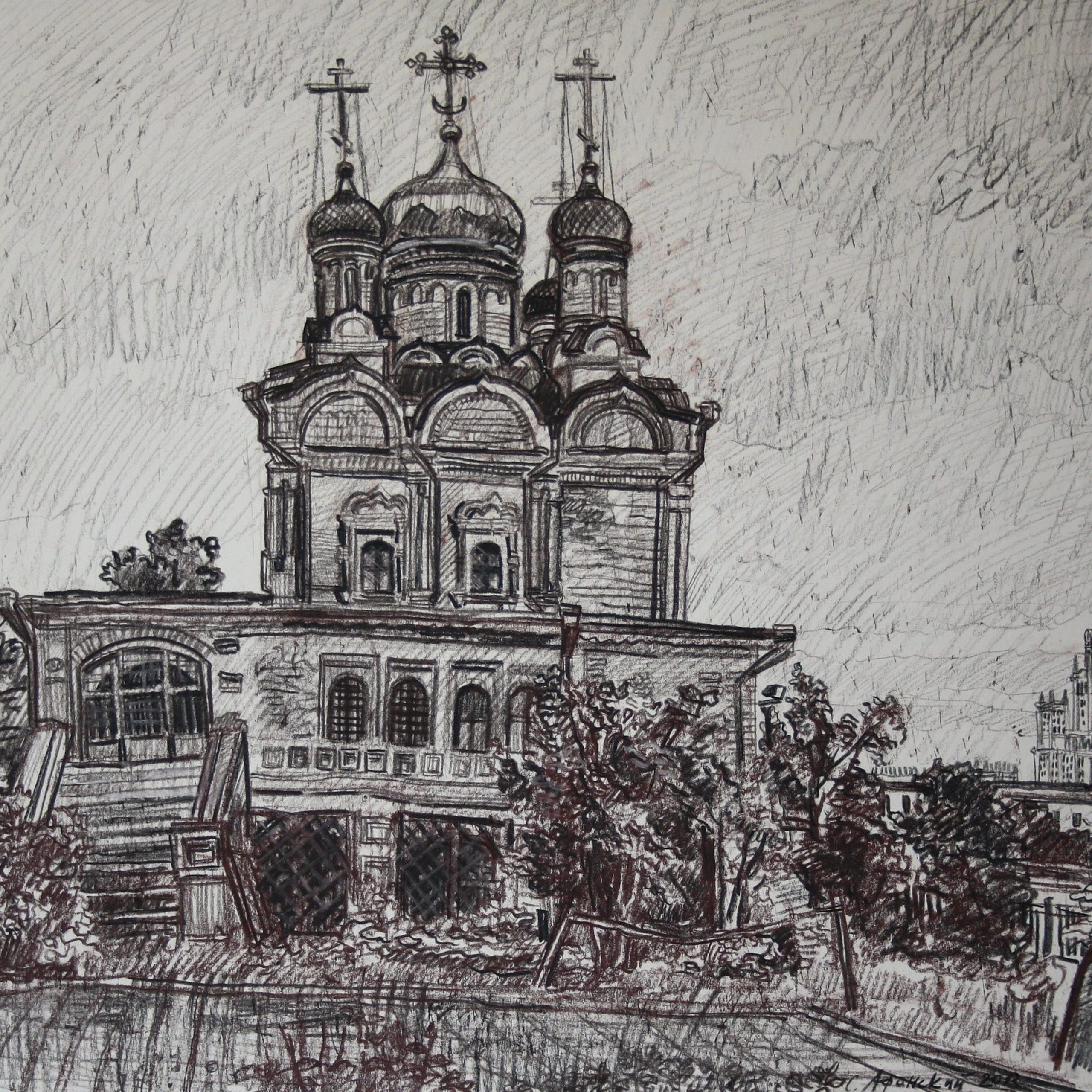 Сергей Афонский, серия "Центр Москвы. Ул.Варварка д.8" 50х60 см, бумага, сеп.уг., 2013 г.,  65 000 руб.