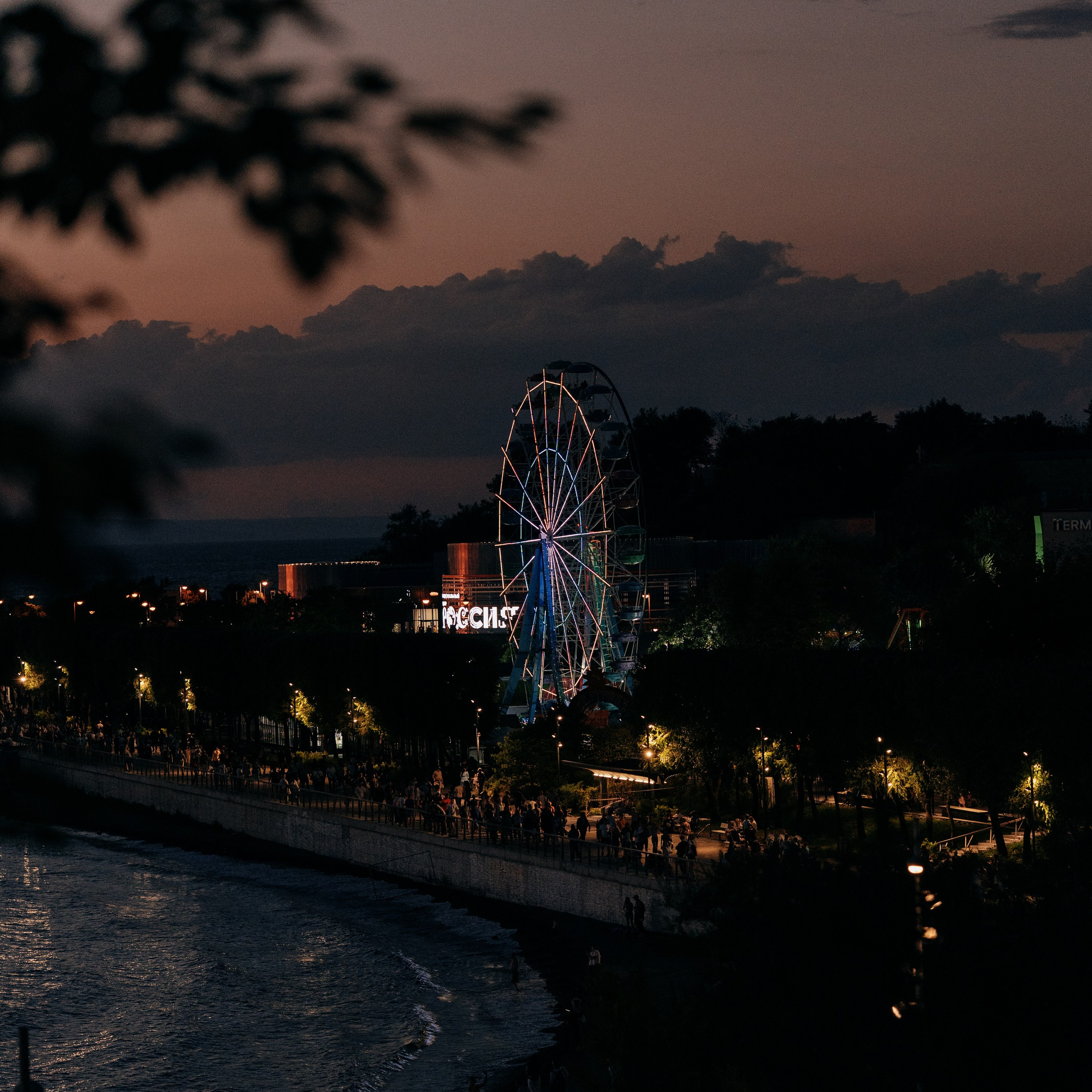 колесо обозрения на набережной во Владивостоке фотография в ночное время