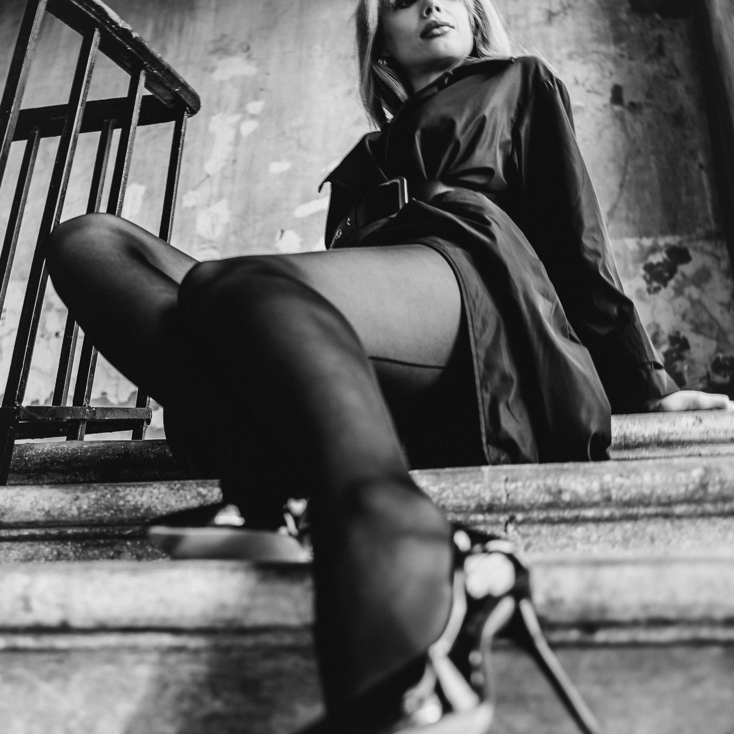 На лестнице