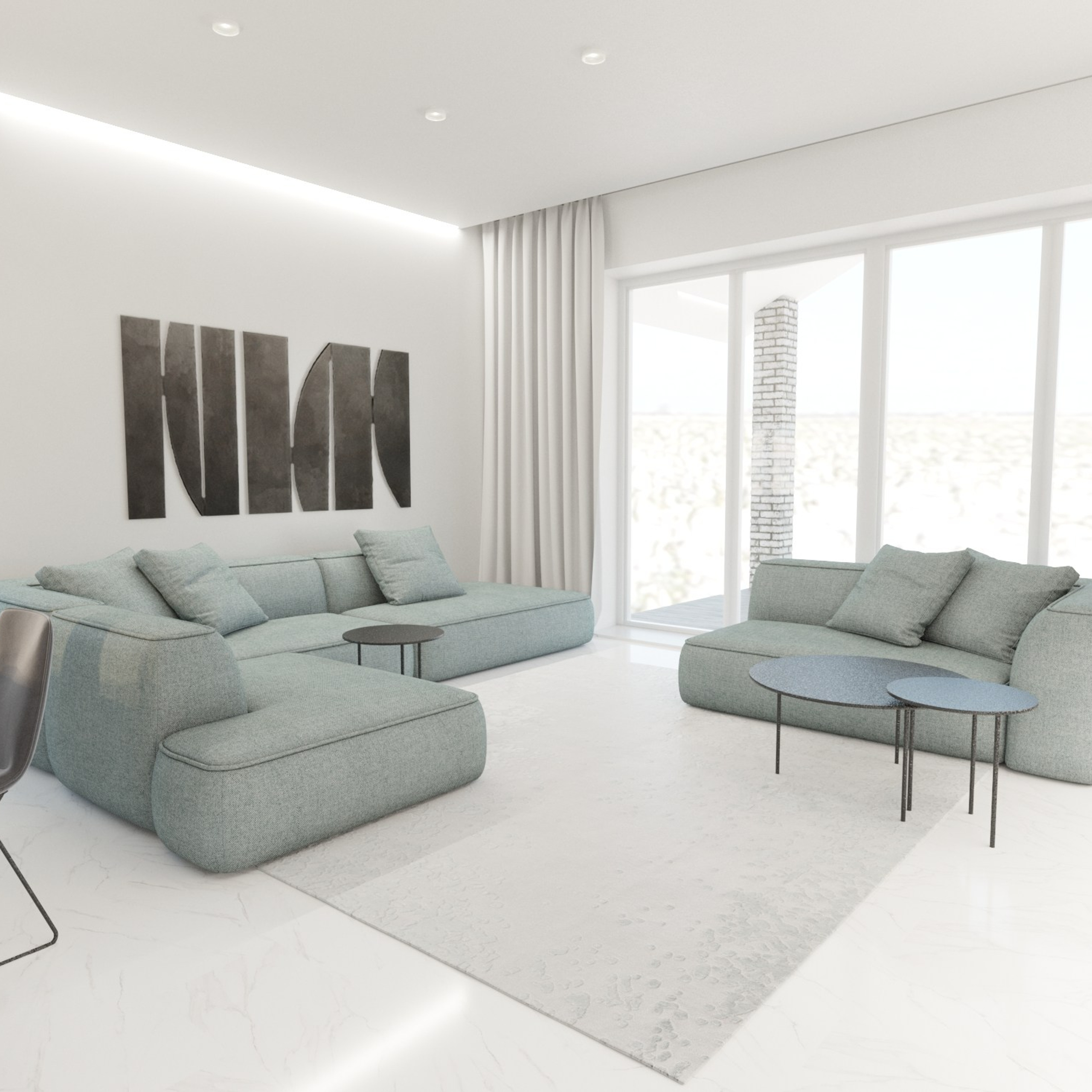 Минималистичный интерьер. Дом, Горный Щит, Екатеринбург