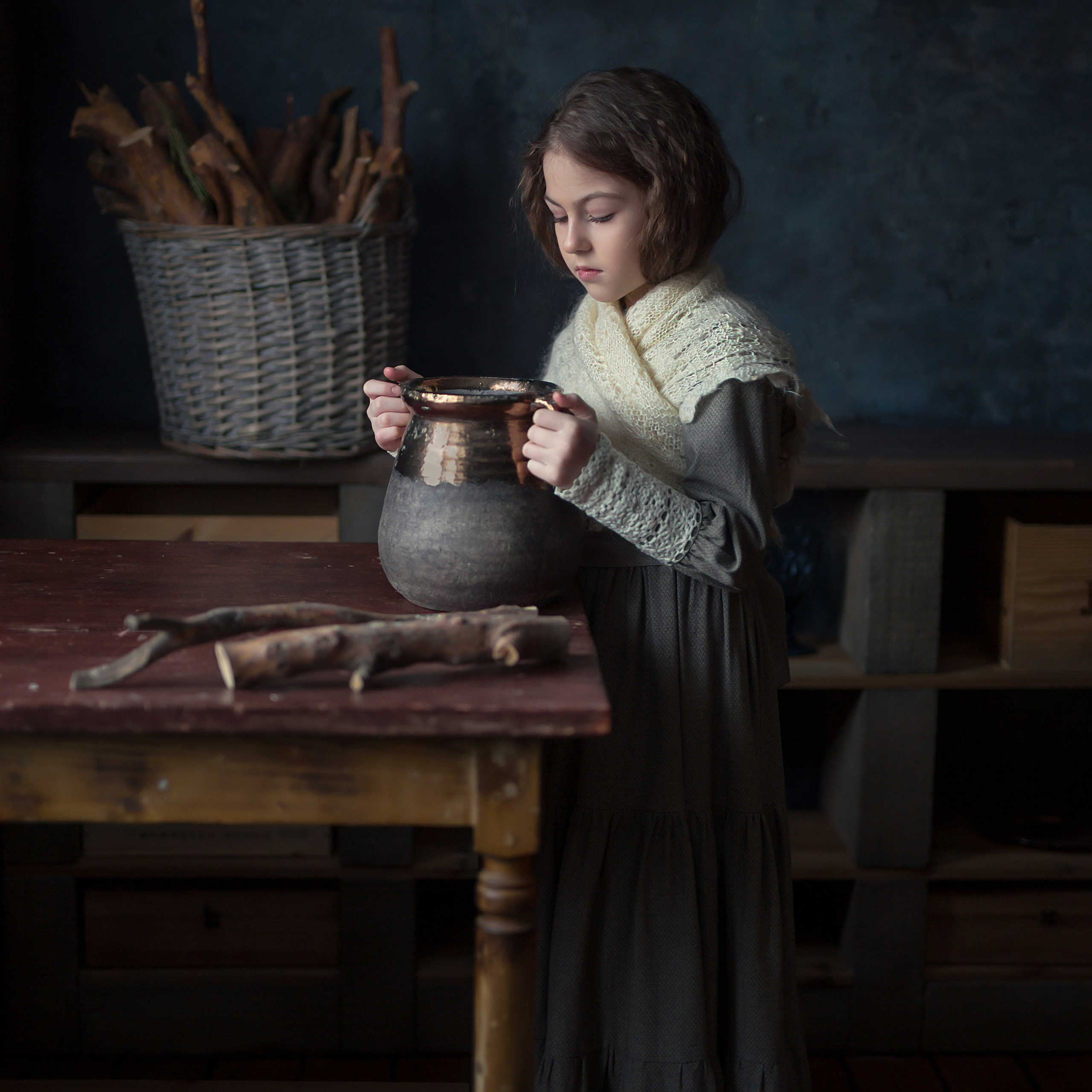 Винтаж. «Зимняя деревня»