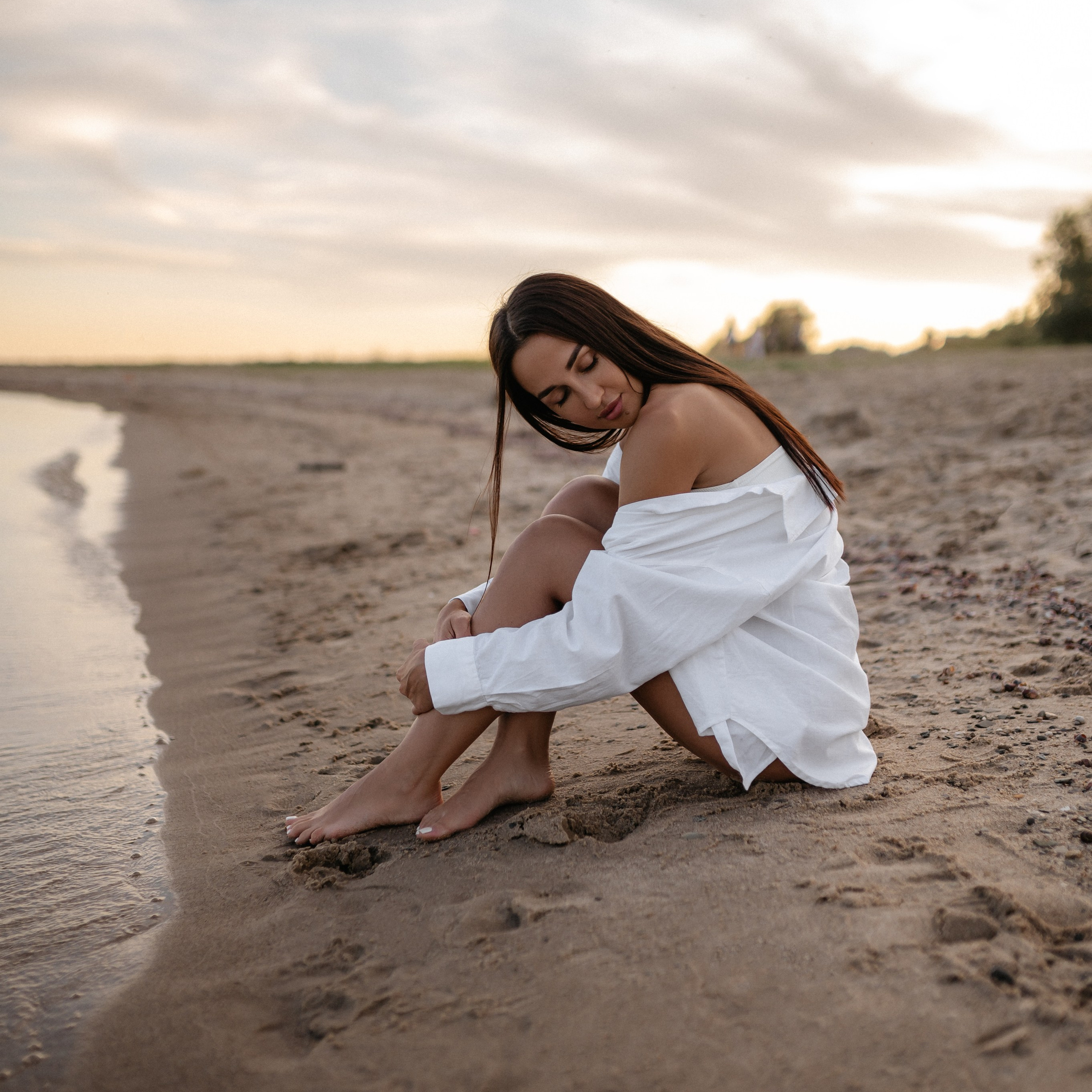 Закат на пляже