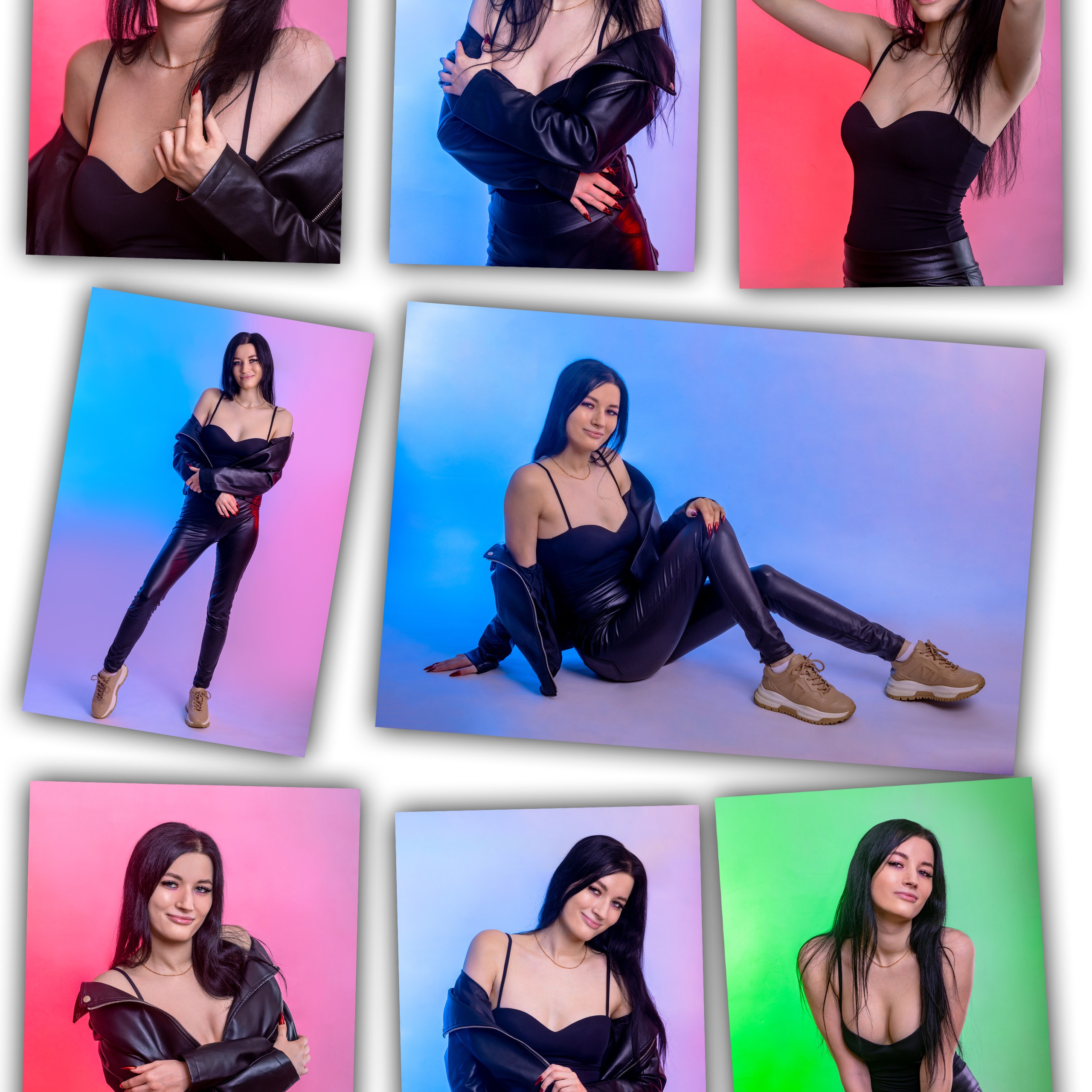 Женский портрет с цветными фильтрами в студии «КАДР71»