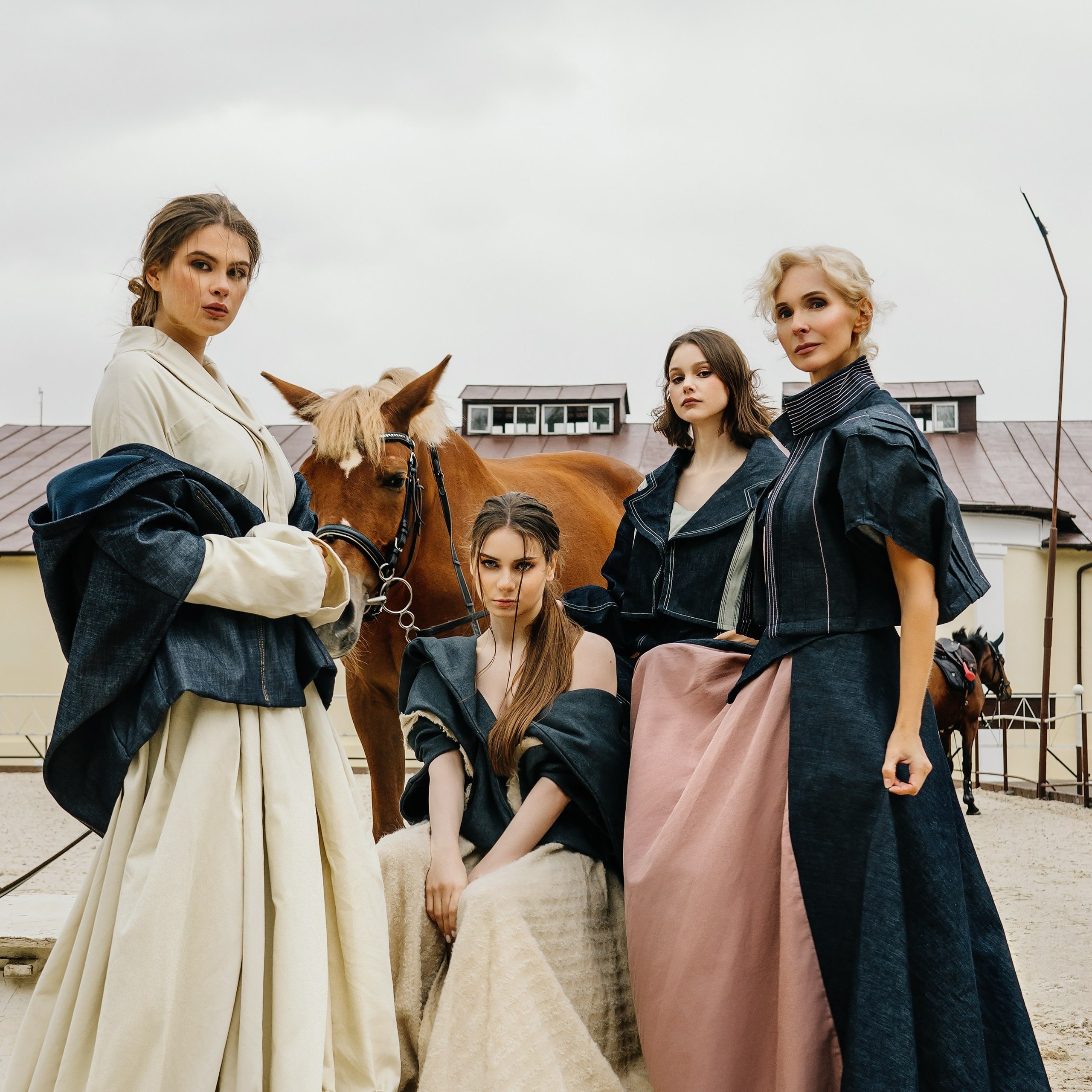 Съемка с лошадьми для журнала Vmode