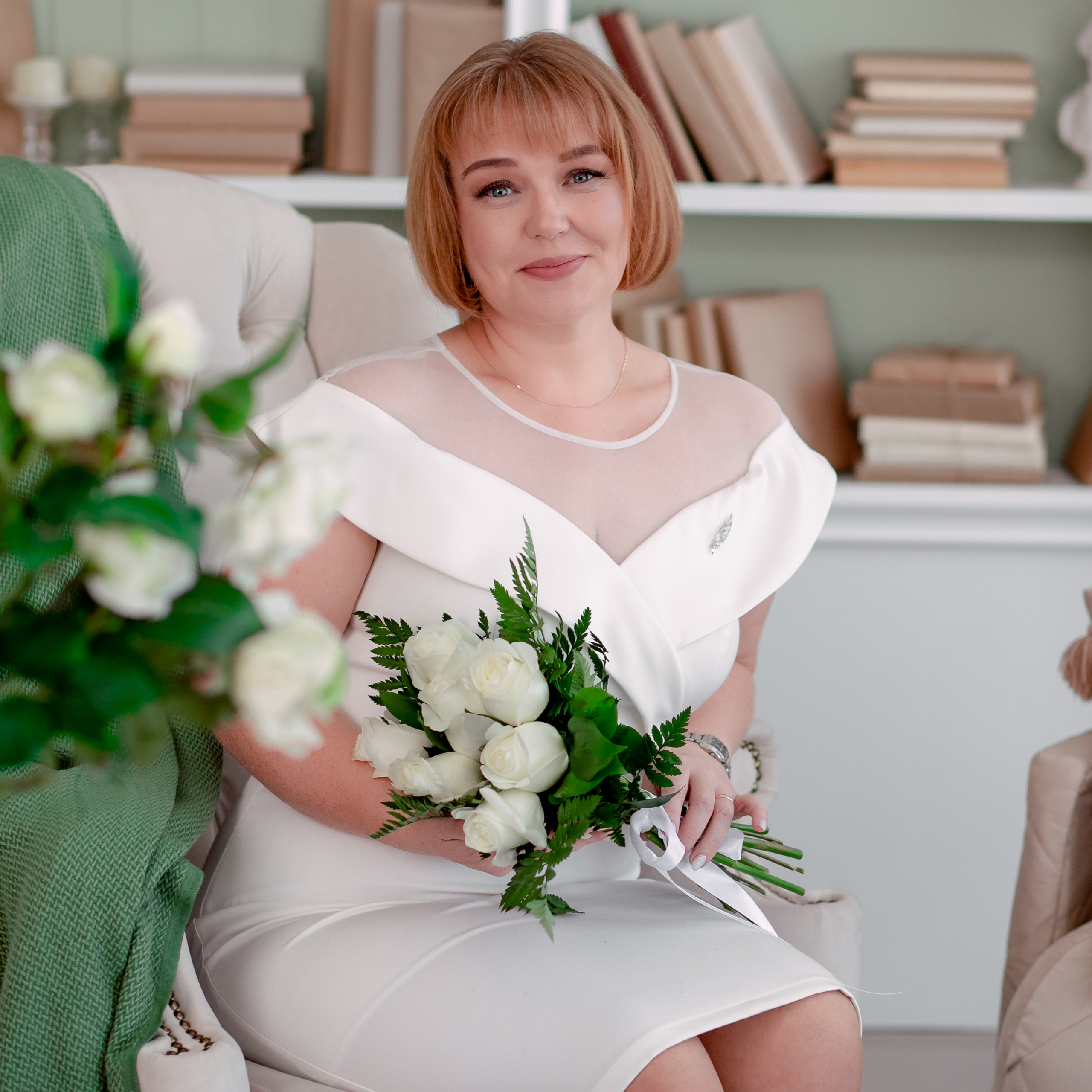 Жених с невестой в студии (+дети)