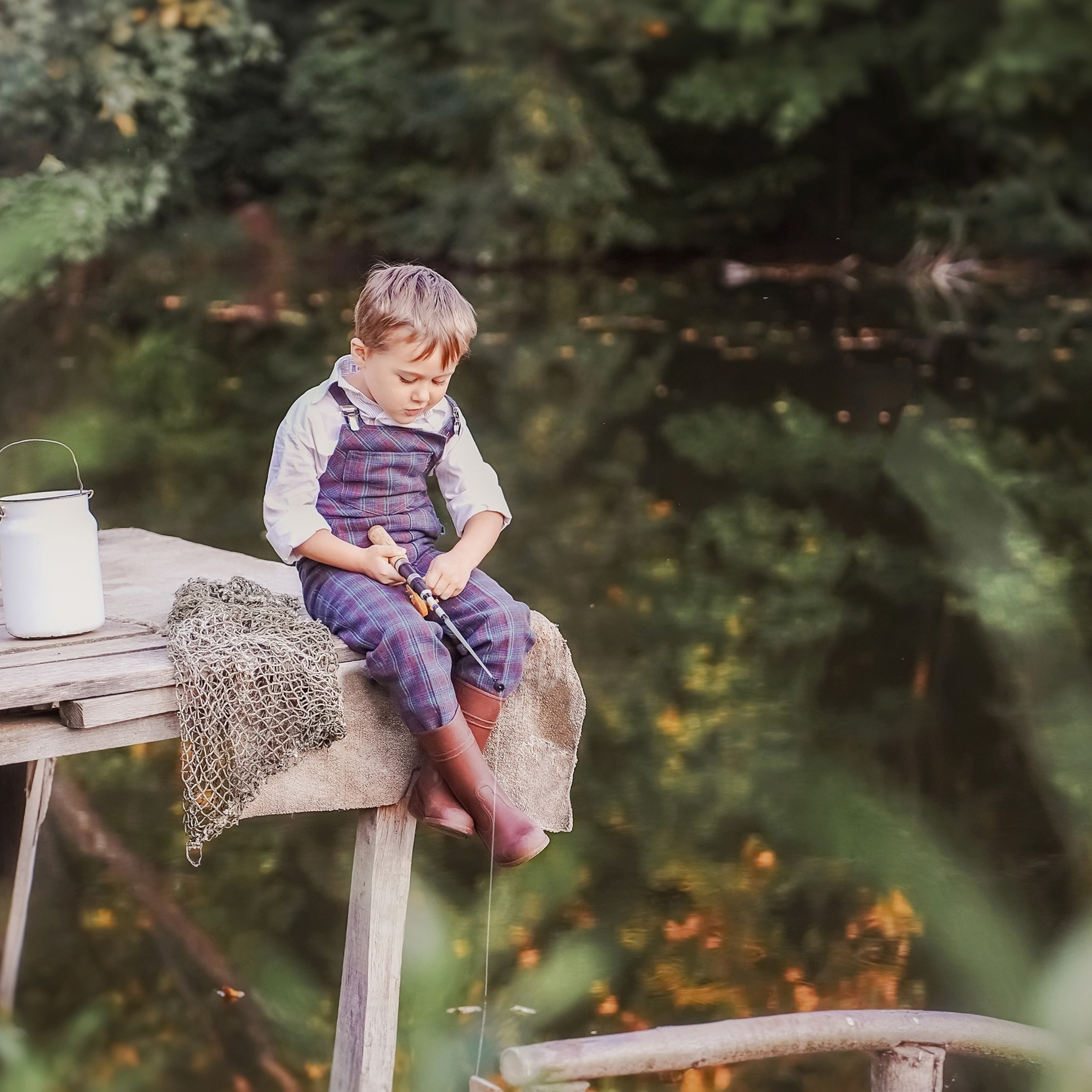 Миша на рыбалке