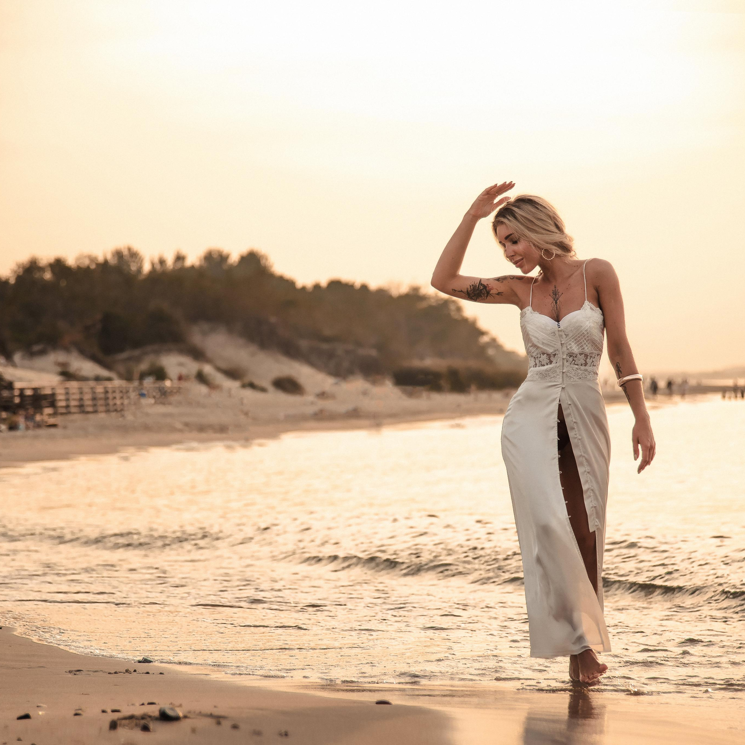 девушка на пляже, фотосессия, море, балтика, балтийское море, зеленоградск, закат