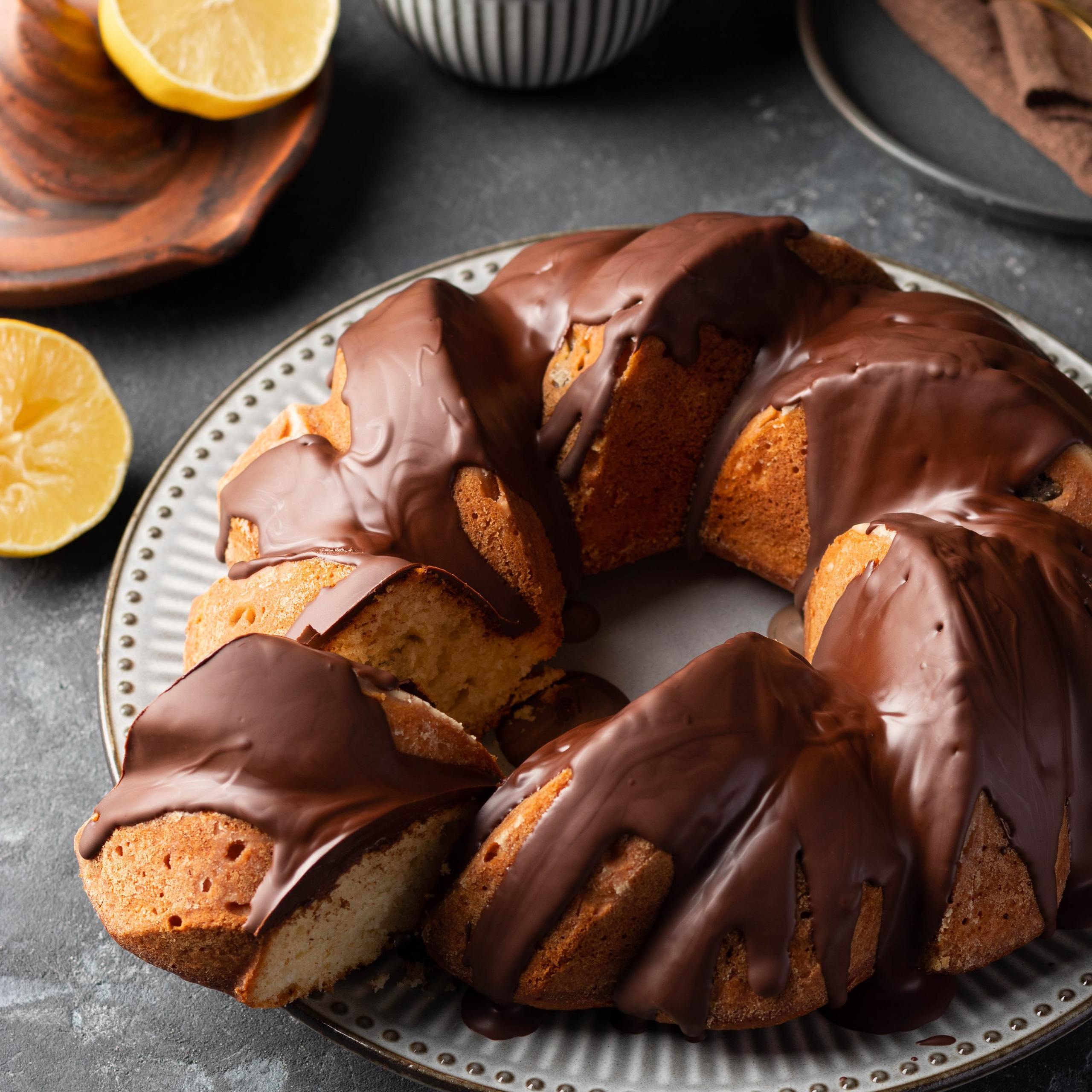Лимонно-шоколадный кекс