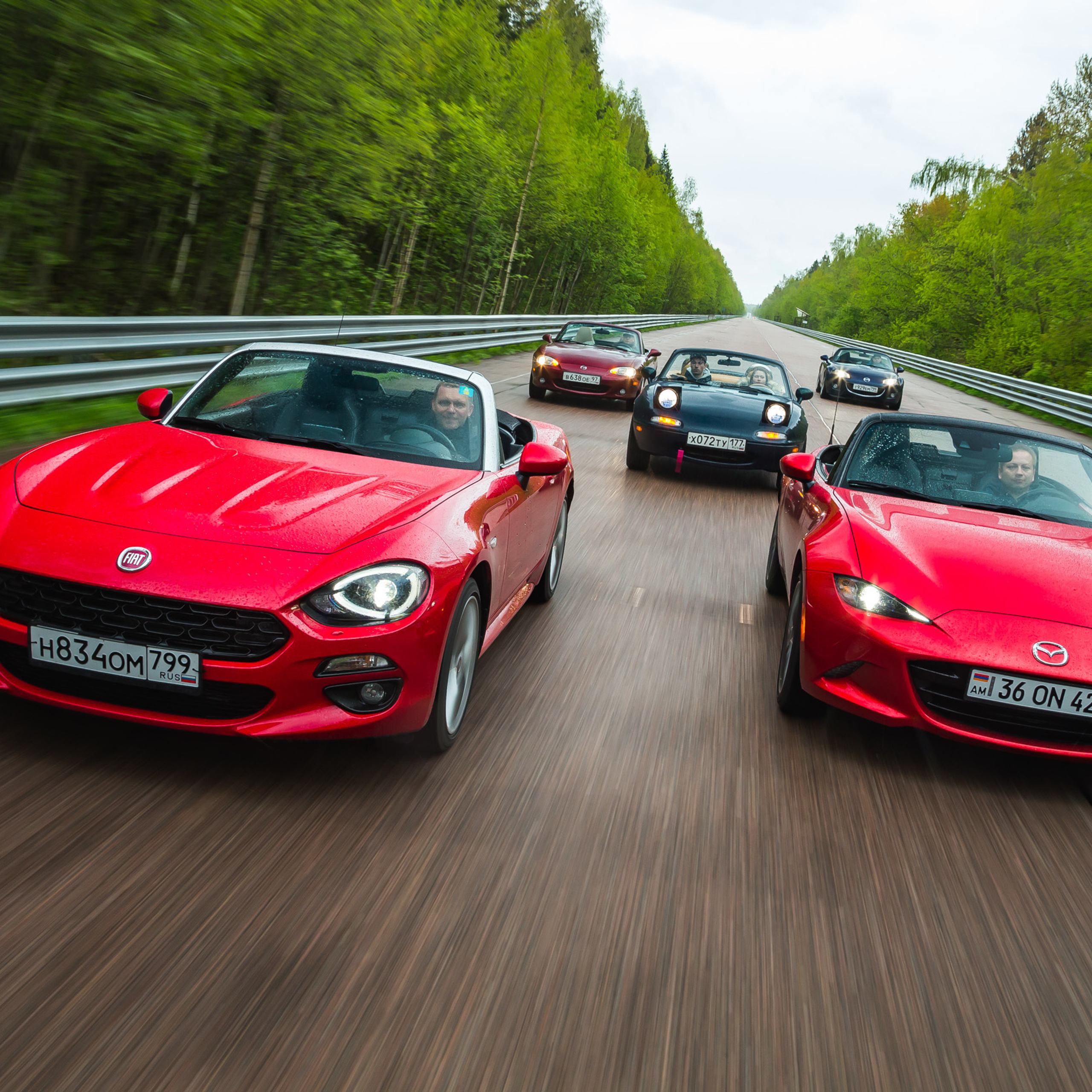Fiat 124 & Mazda MX-5. Фотограф Дмитрий Питерский