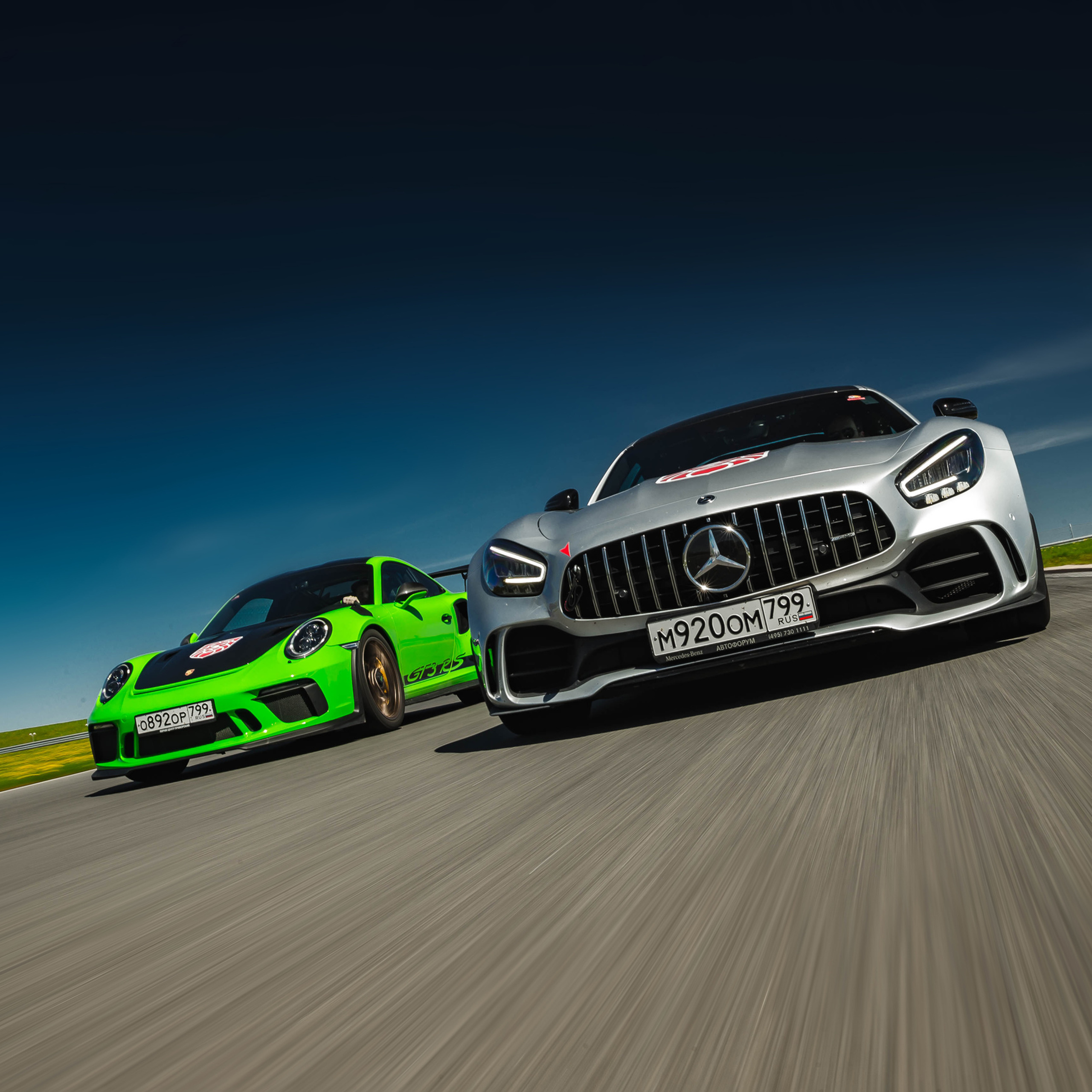 Porsche GT3RS & MB AMG GTR. Фотограф Дмитрий Питерский