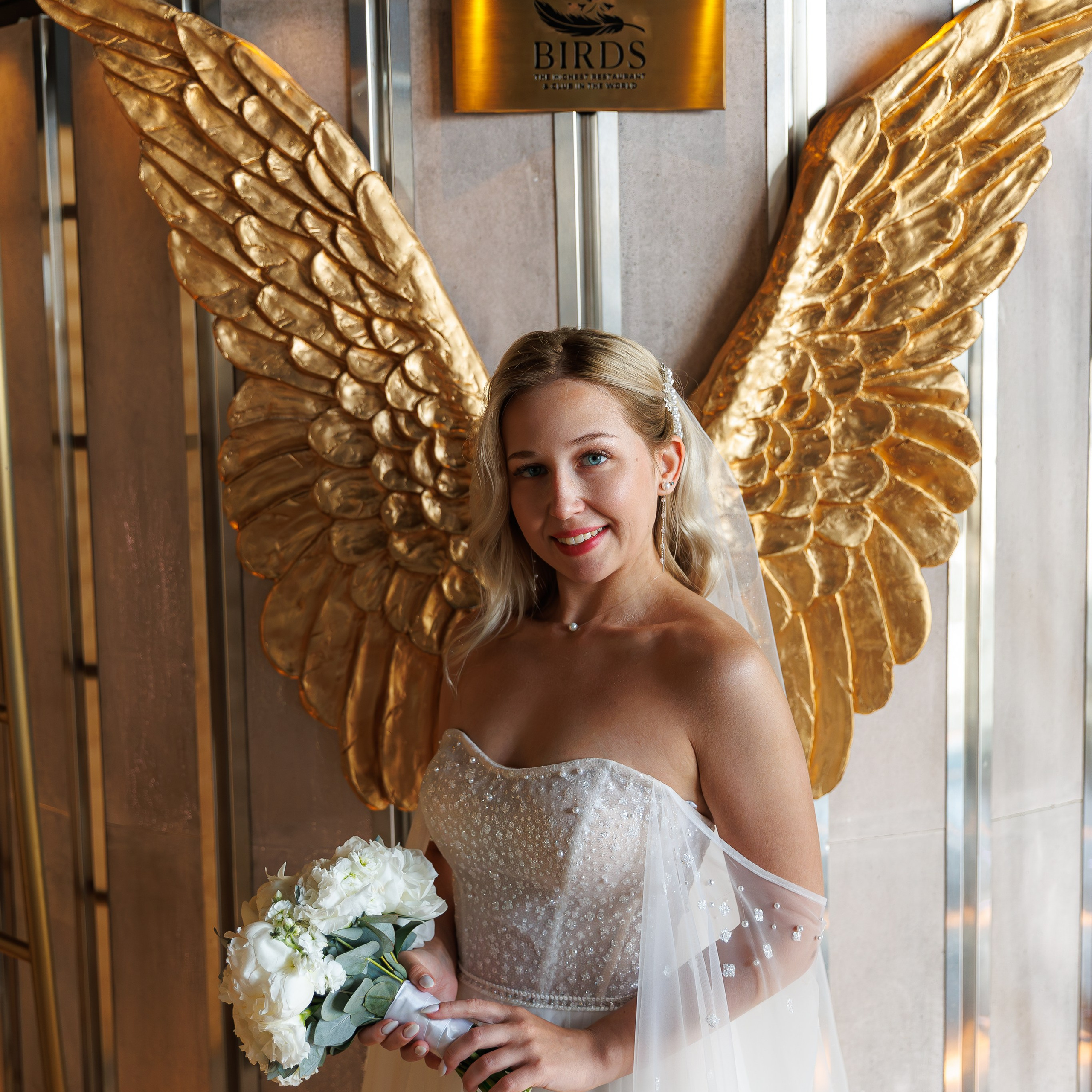 Регистрация брака в ресторане BIRDS Москва-Сити. Свадебный фотограф Москва и МО Сергей Киржаев