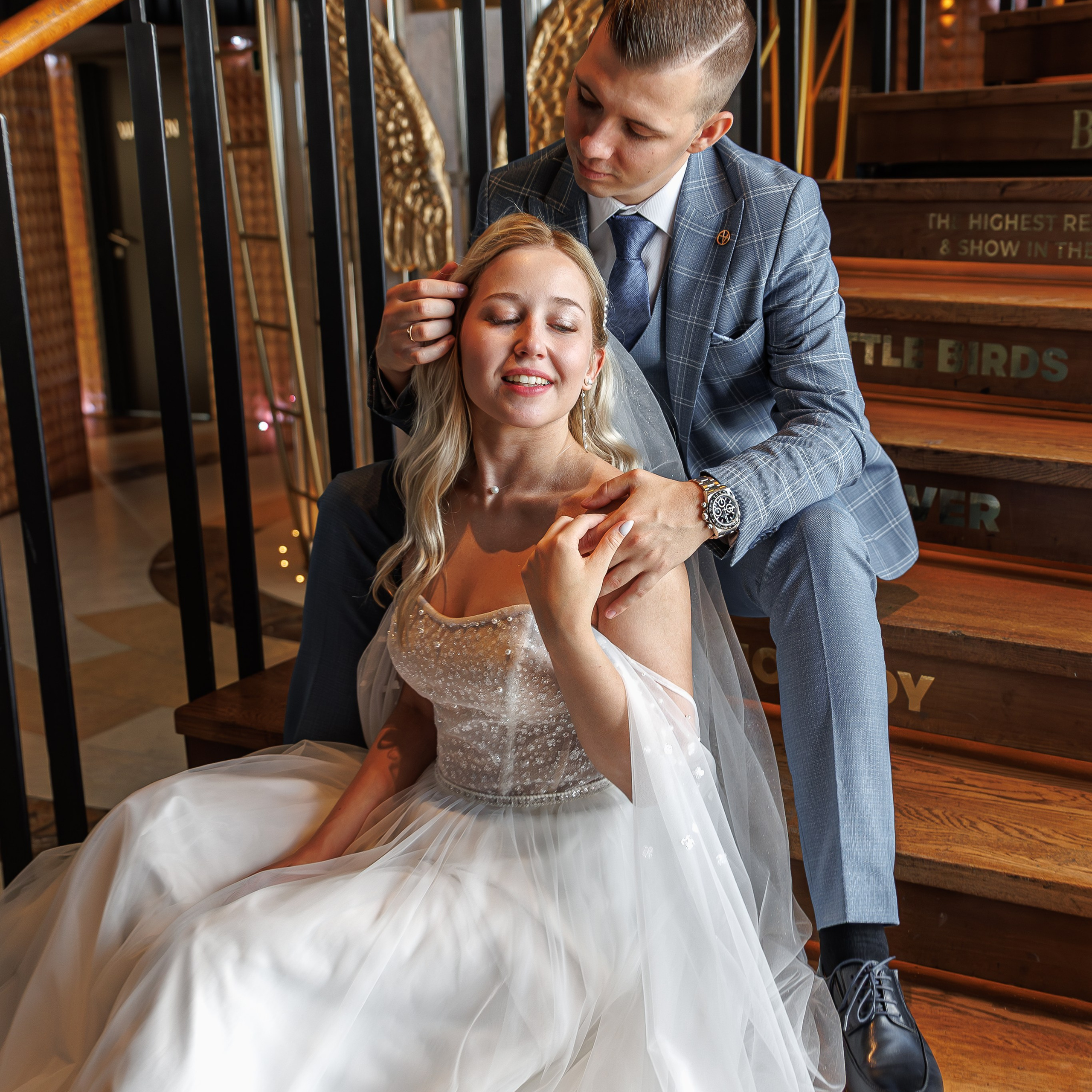 Регистрация брака в ресторане BIRDS Москва-Сити. Свадебный фотограф Москва и МО Сергей Киржаев