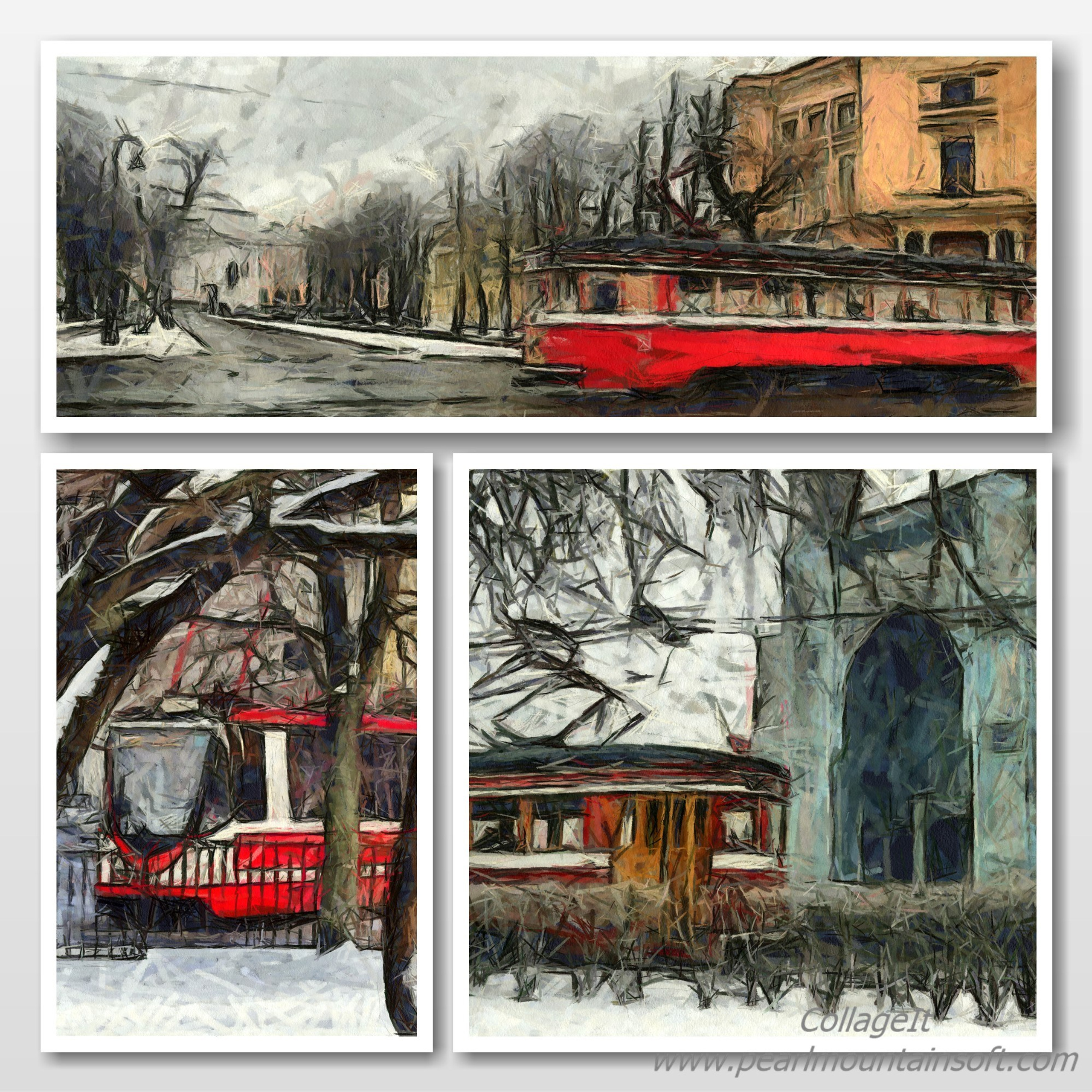 С-Петербург.Трамвай.Ретро трамвай.Картины из фото.