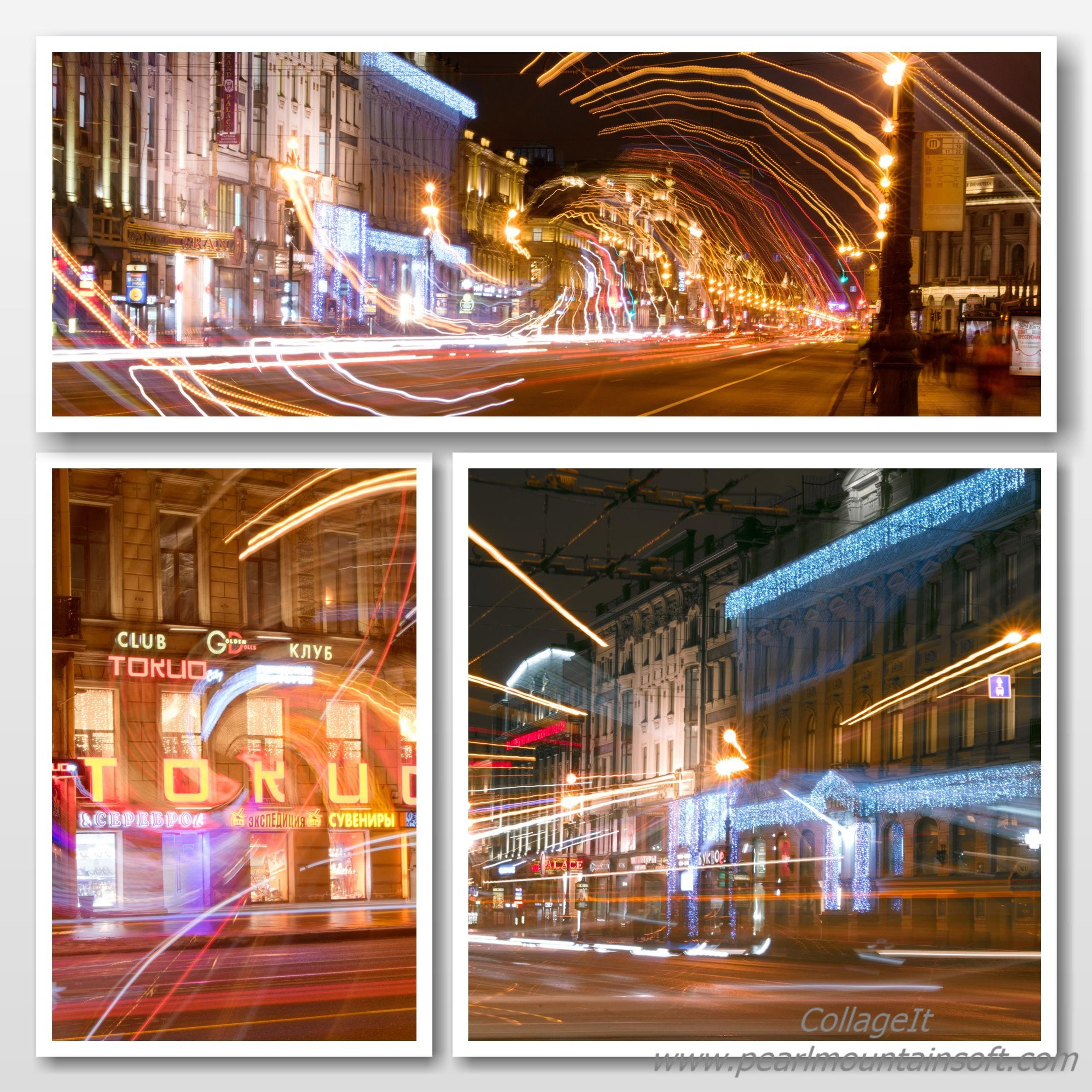 С-Петербург.Ночь.Огни Невского проспекта.