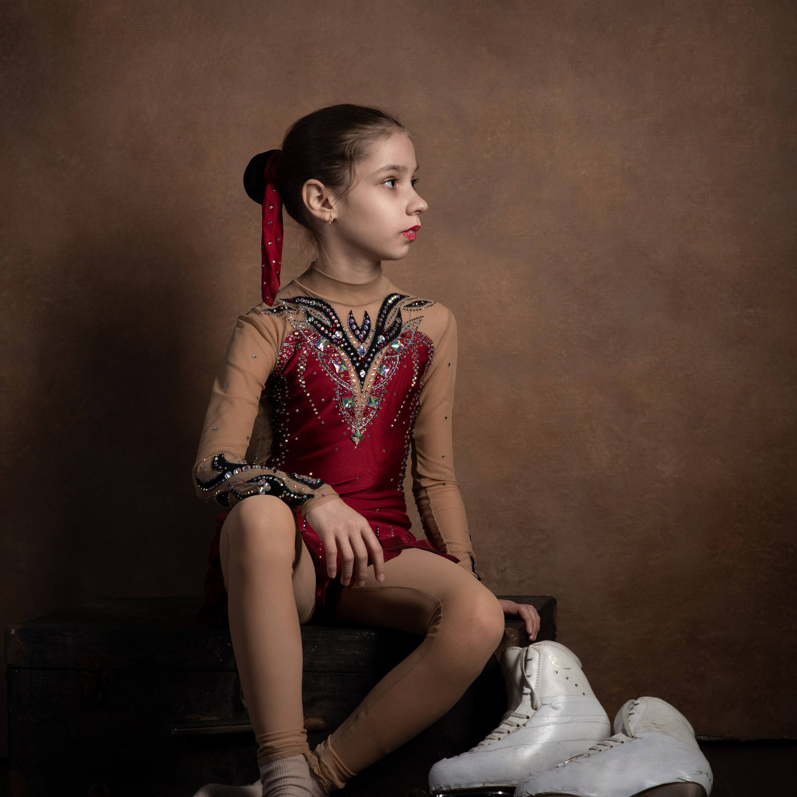 Фотосессия с коньками в студии