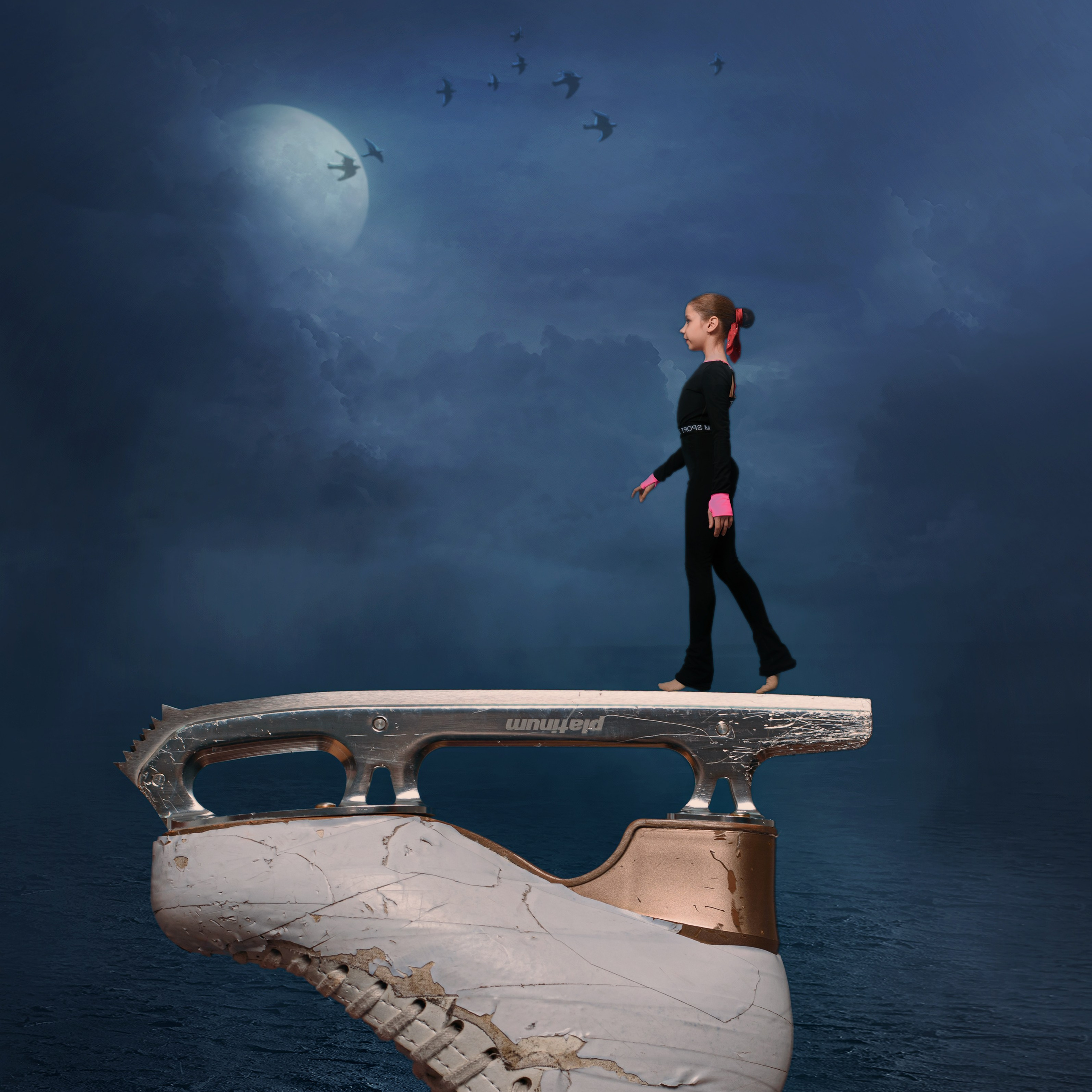 Фотосессия с коньками в студии