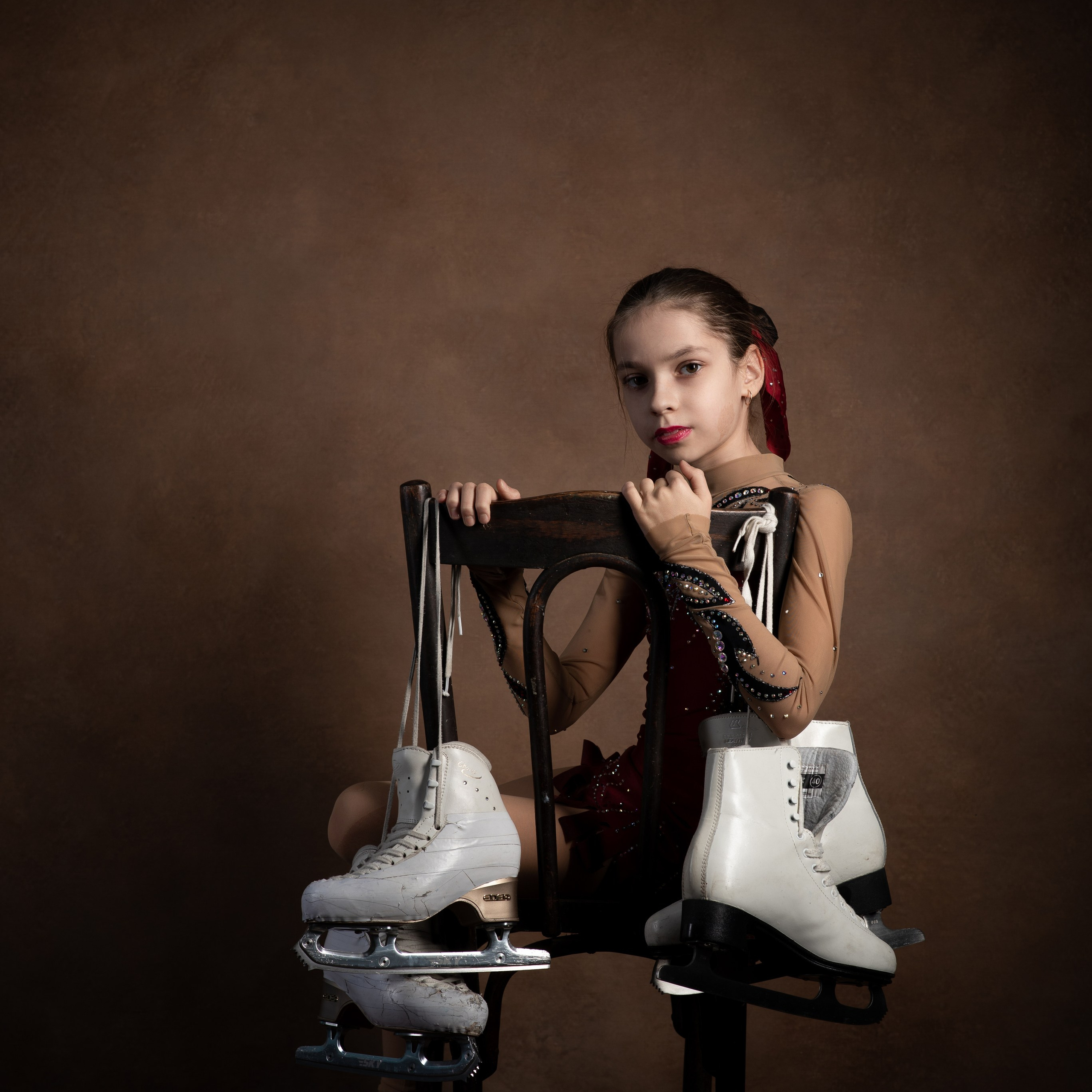 Фотосессия с коньками в студии