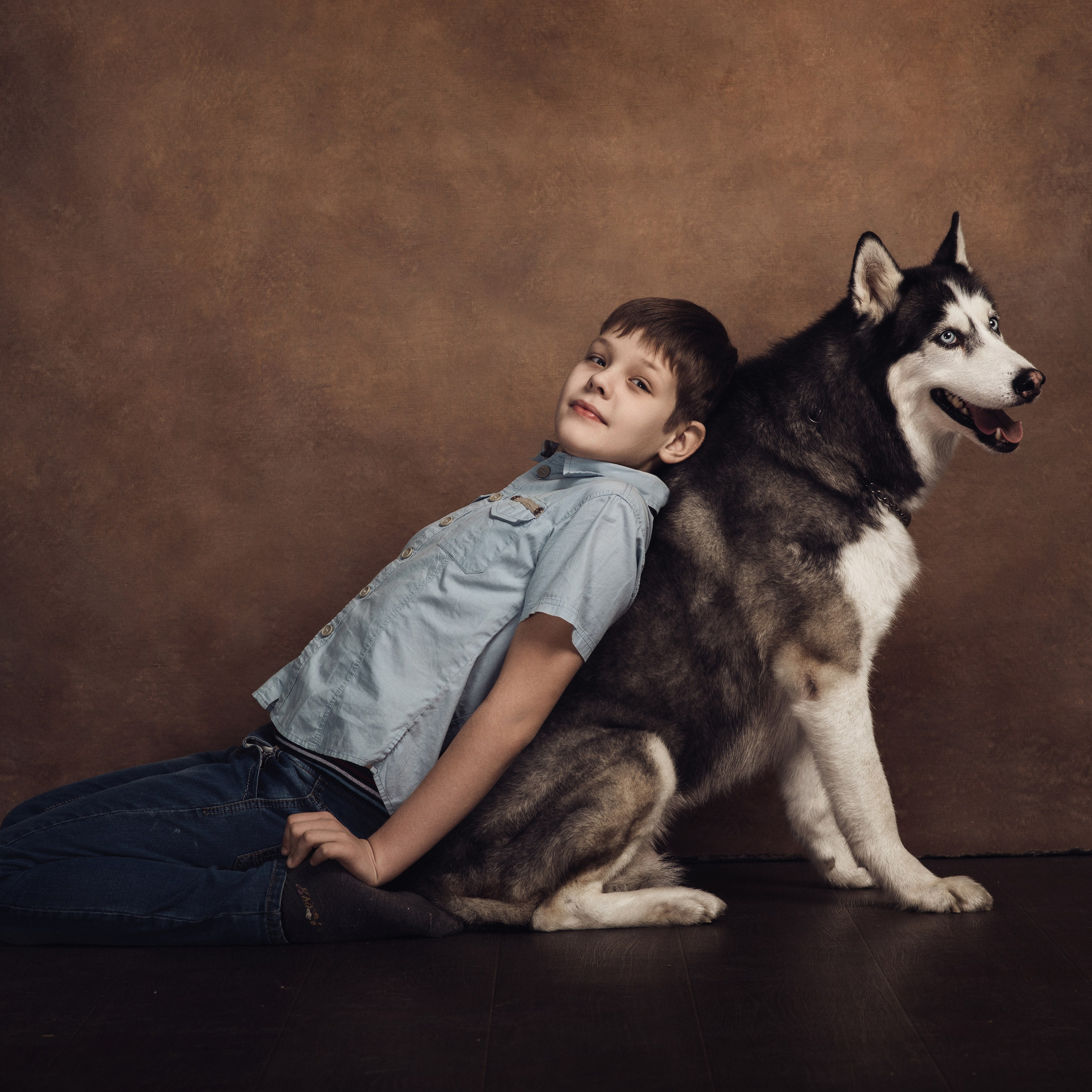 Владимир и хаски Лорд. Фотографы в Орле Шестопаловы Юлия и Юрий