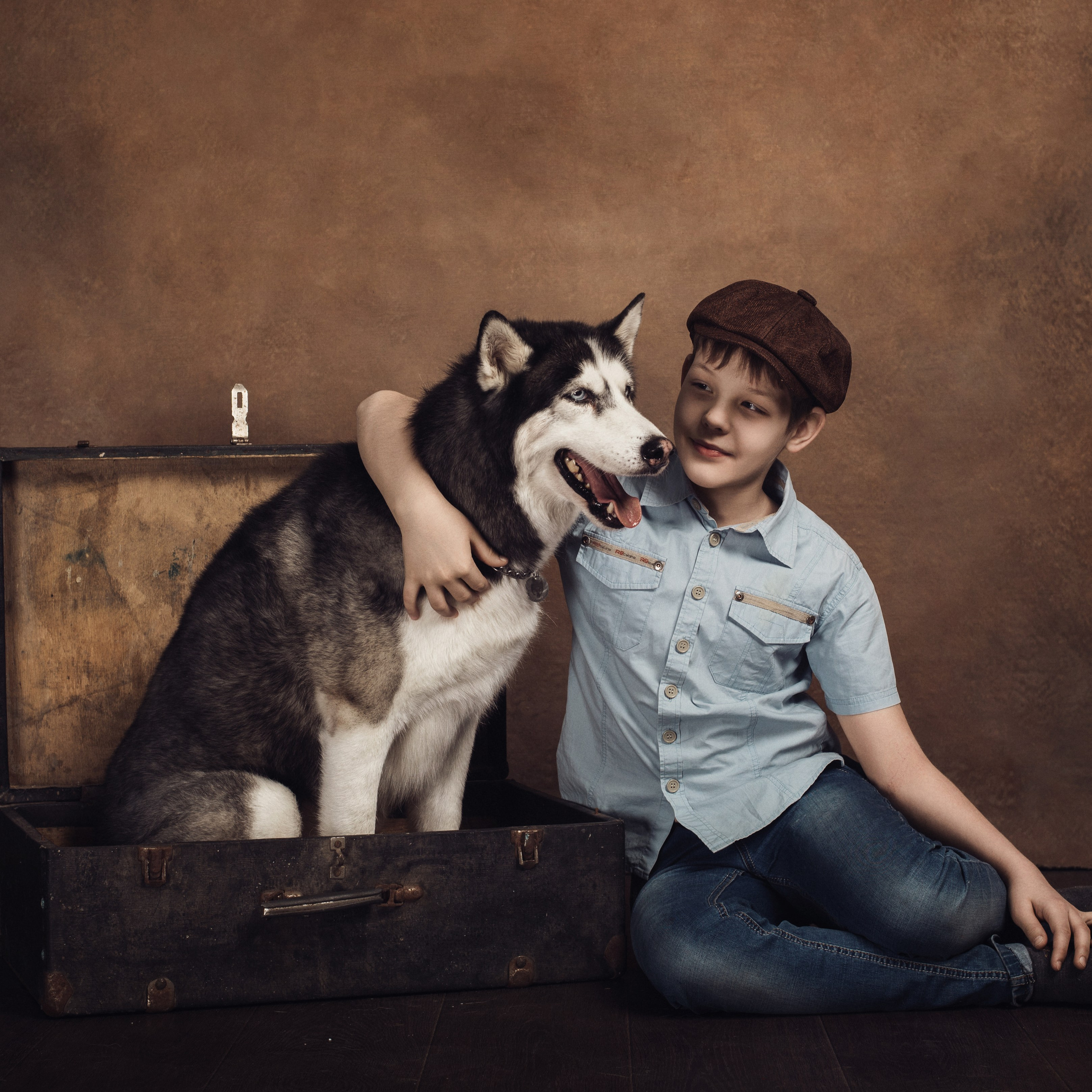 Владимир и хаски Лорд. Фотографы в Орле Шестопаловы Юлия и Юрий