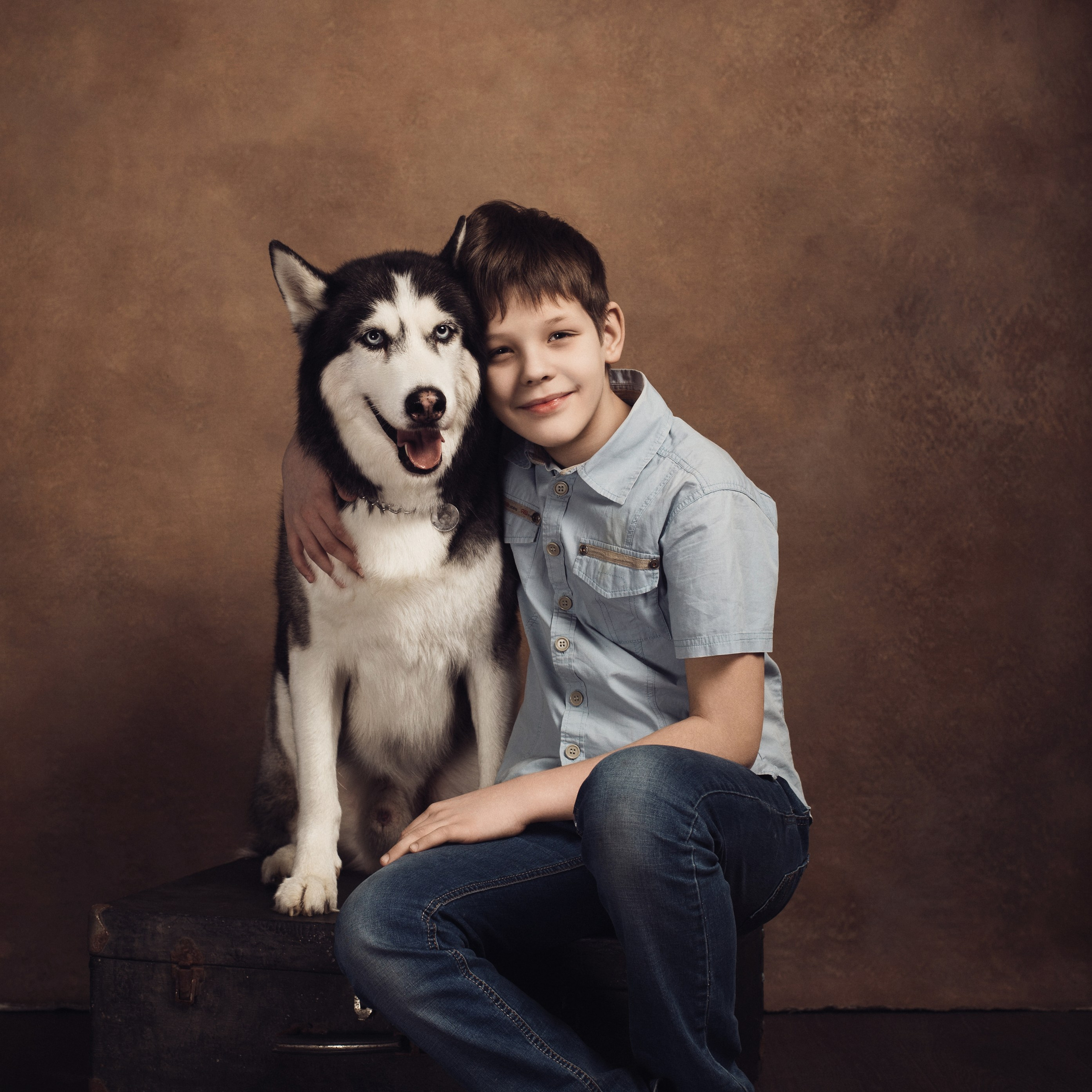 Владимир и хаски Лорд. Фотографы в Орле Шестопаловы Юлия и Юрий