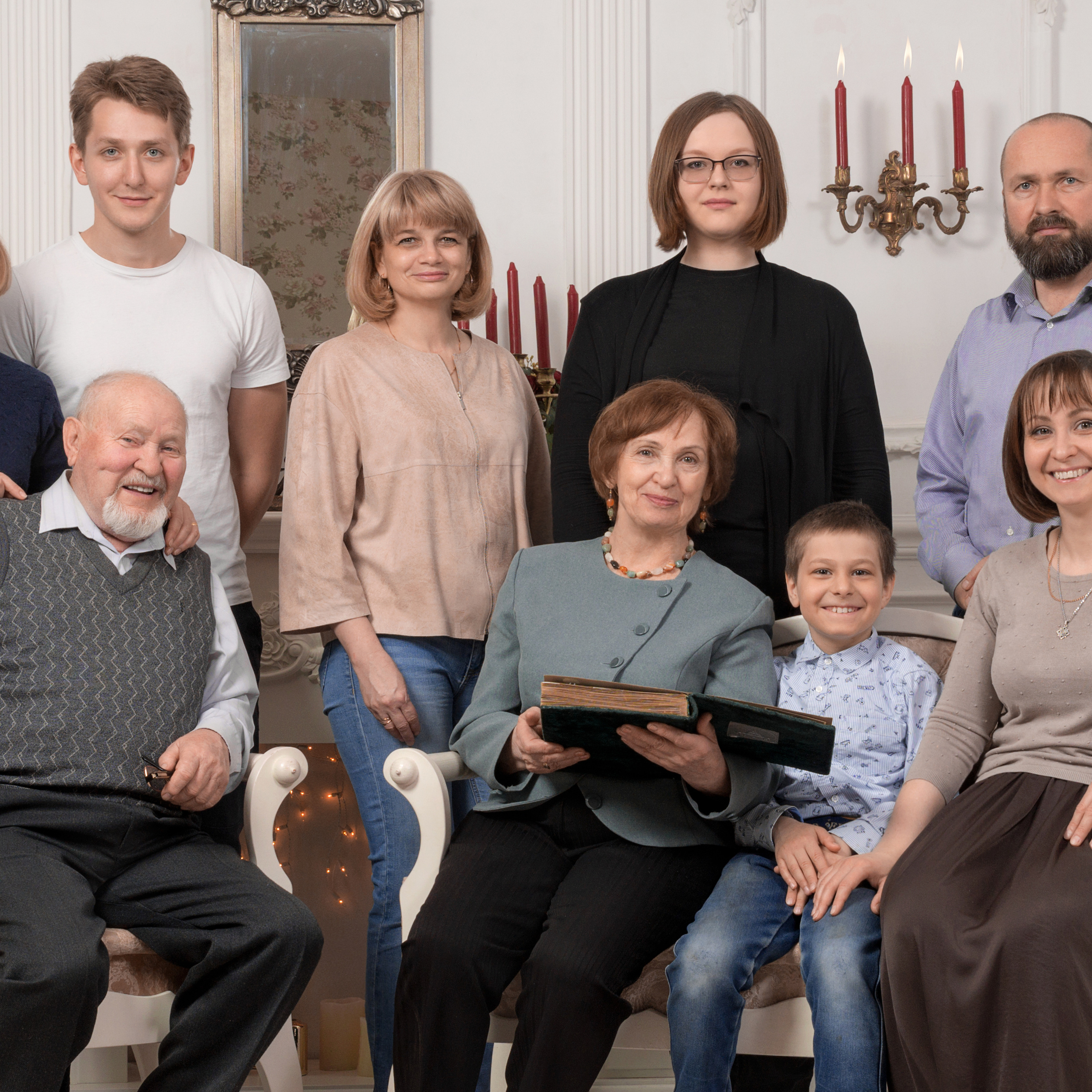 Большая семья Катерины — фотосъемка в студии