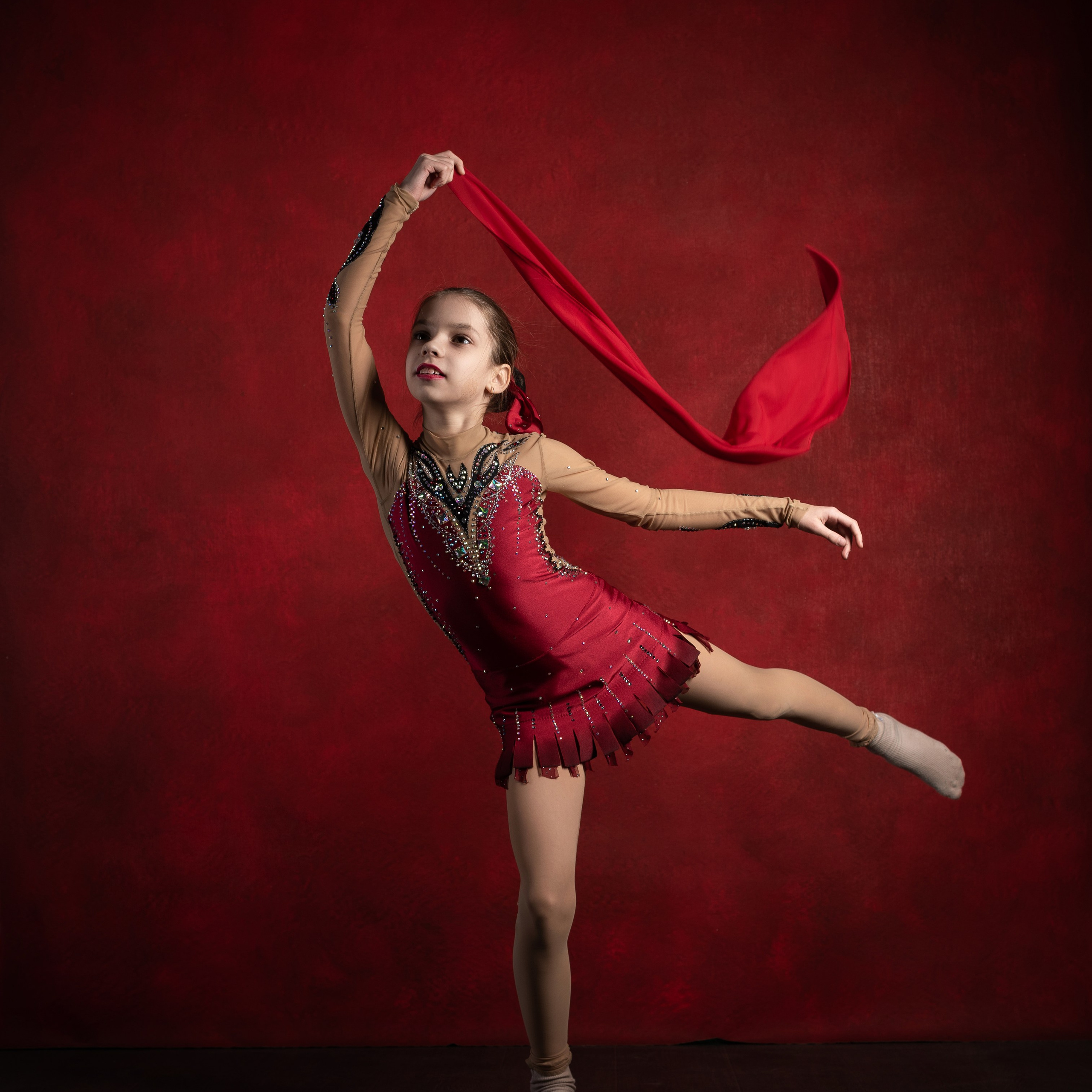 Фотосессия с коньками в студии