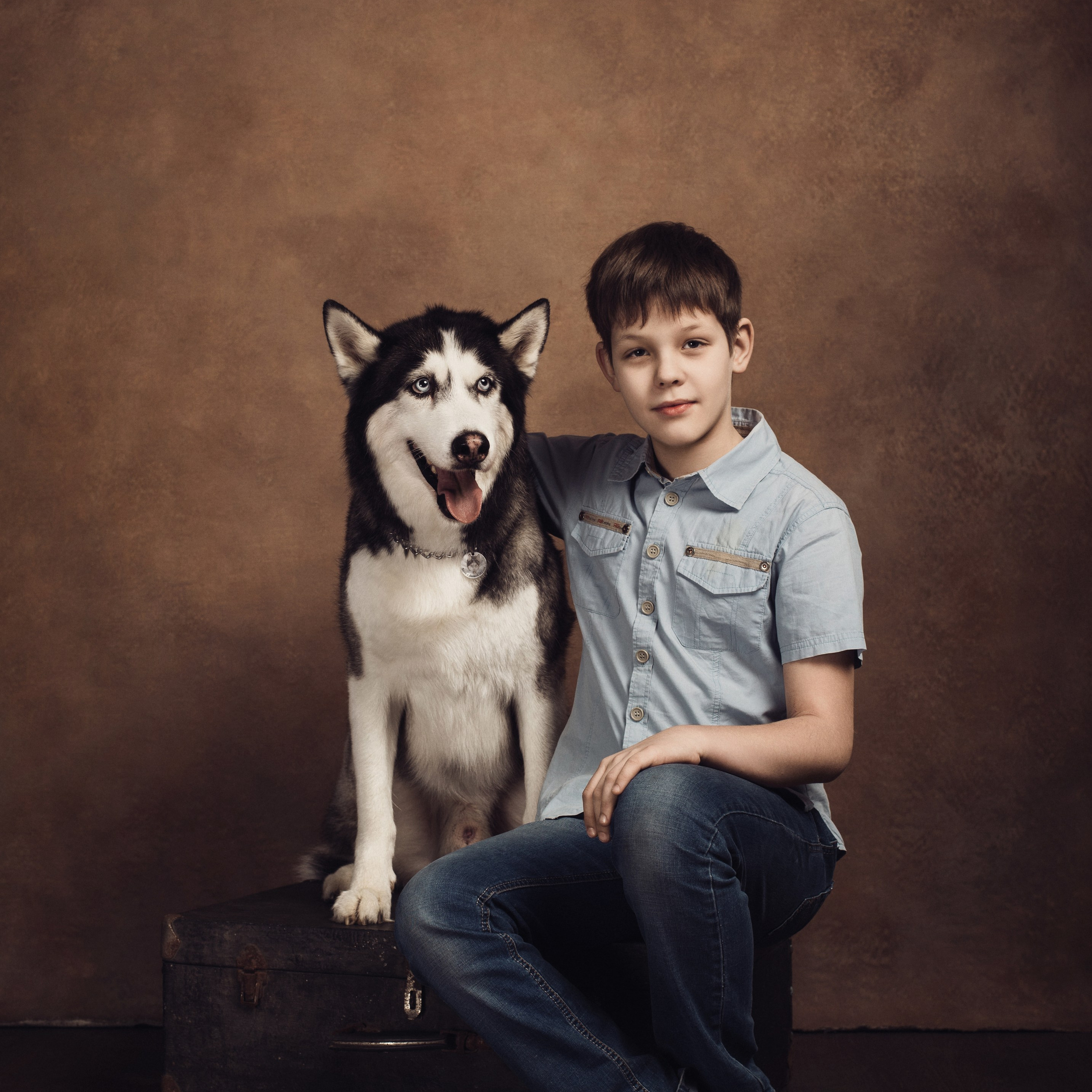 Владимир и хаски Лорд. Фотографы в Орле Шестопаловы Юлия и Юрий