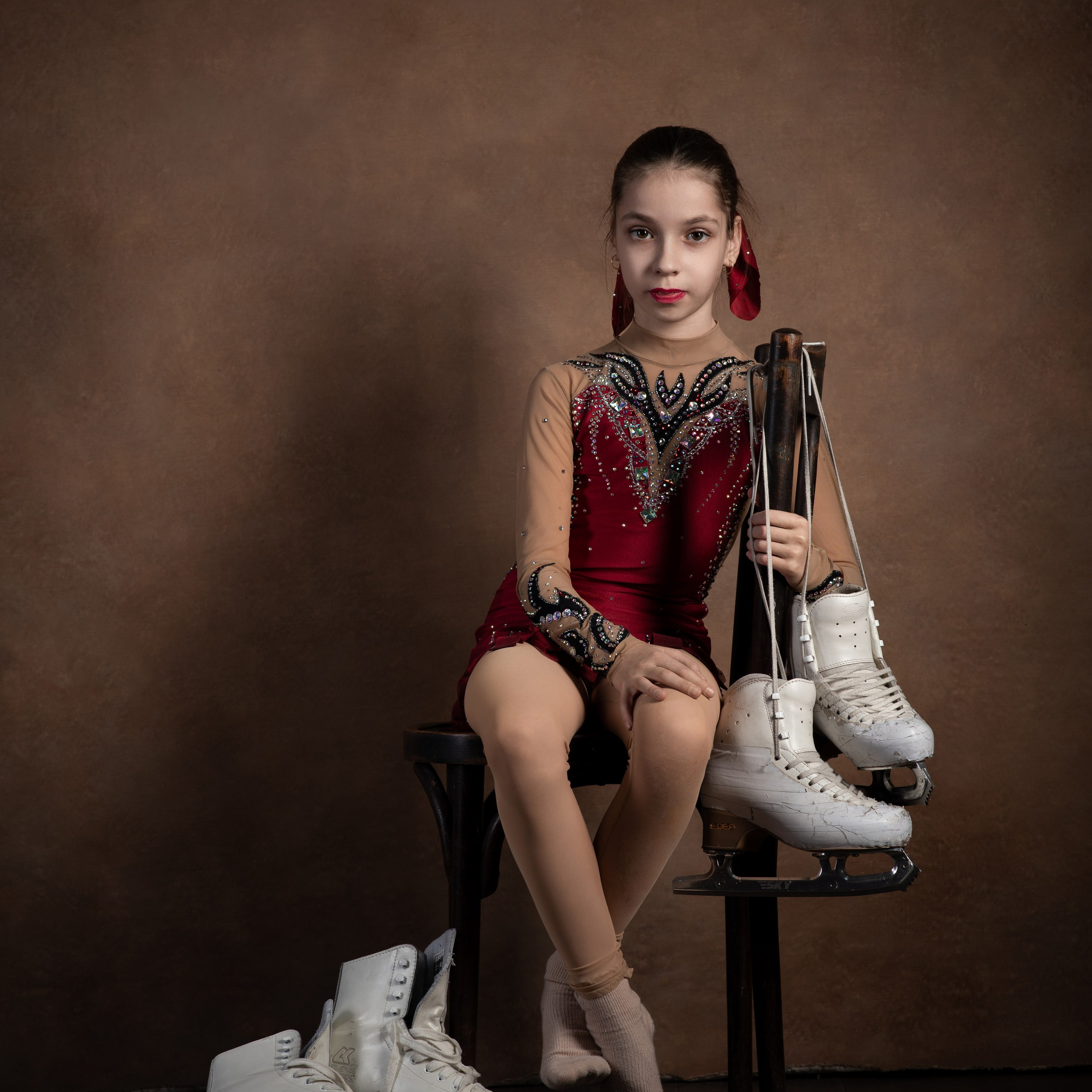 Фотосессия с коньками в студии