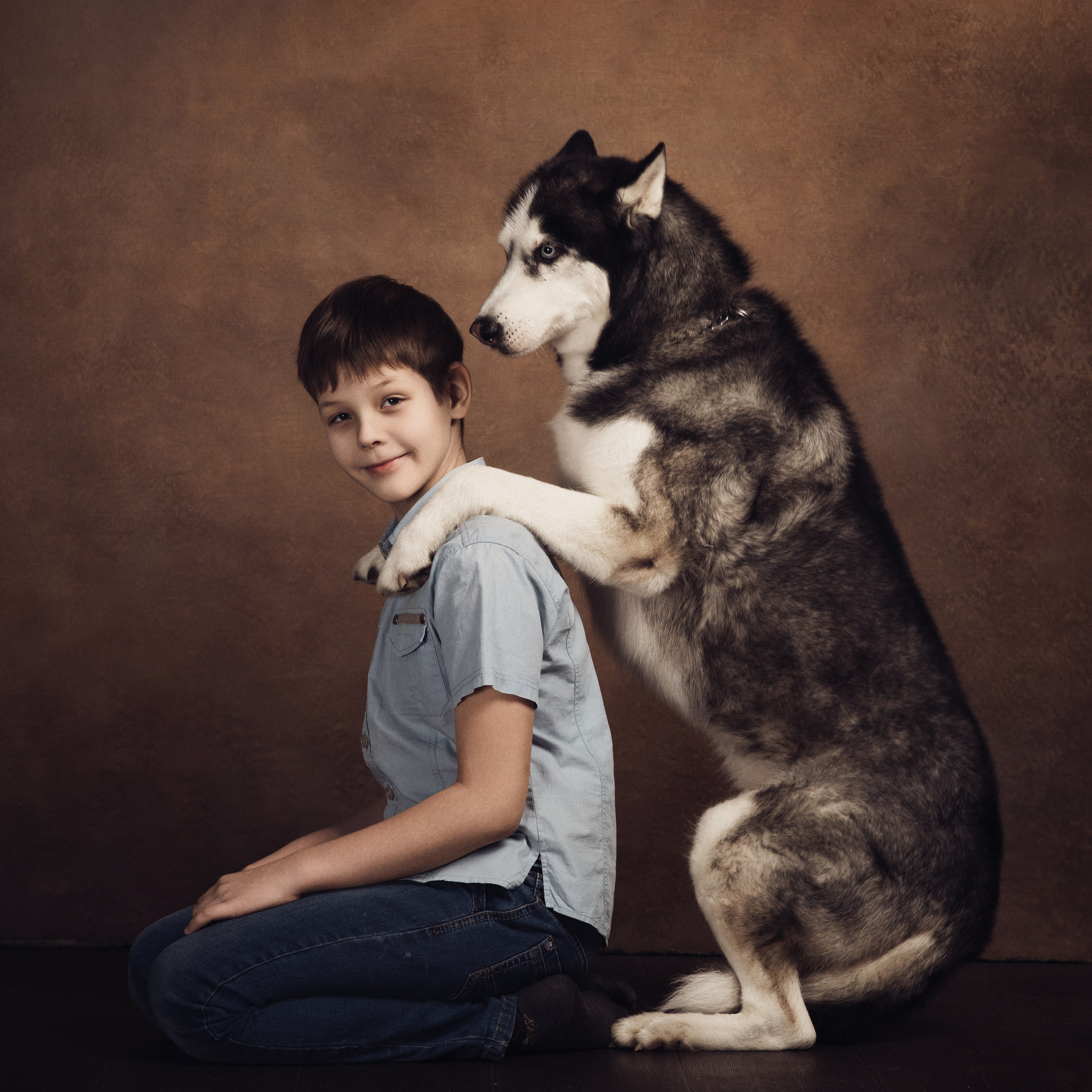 Владимир и хаски Лорд. Фотографы в Орле Шестопаловы Юлия и Юрий