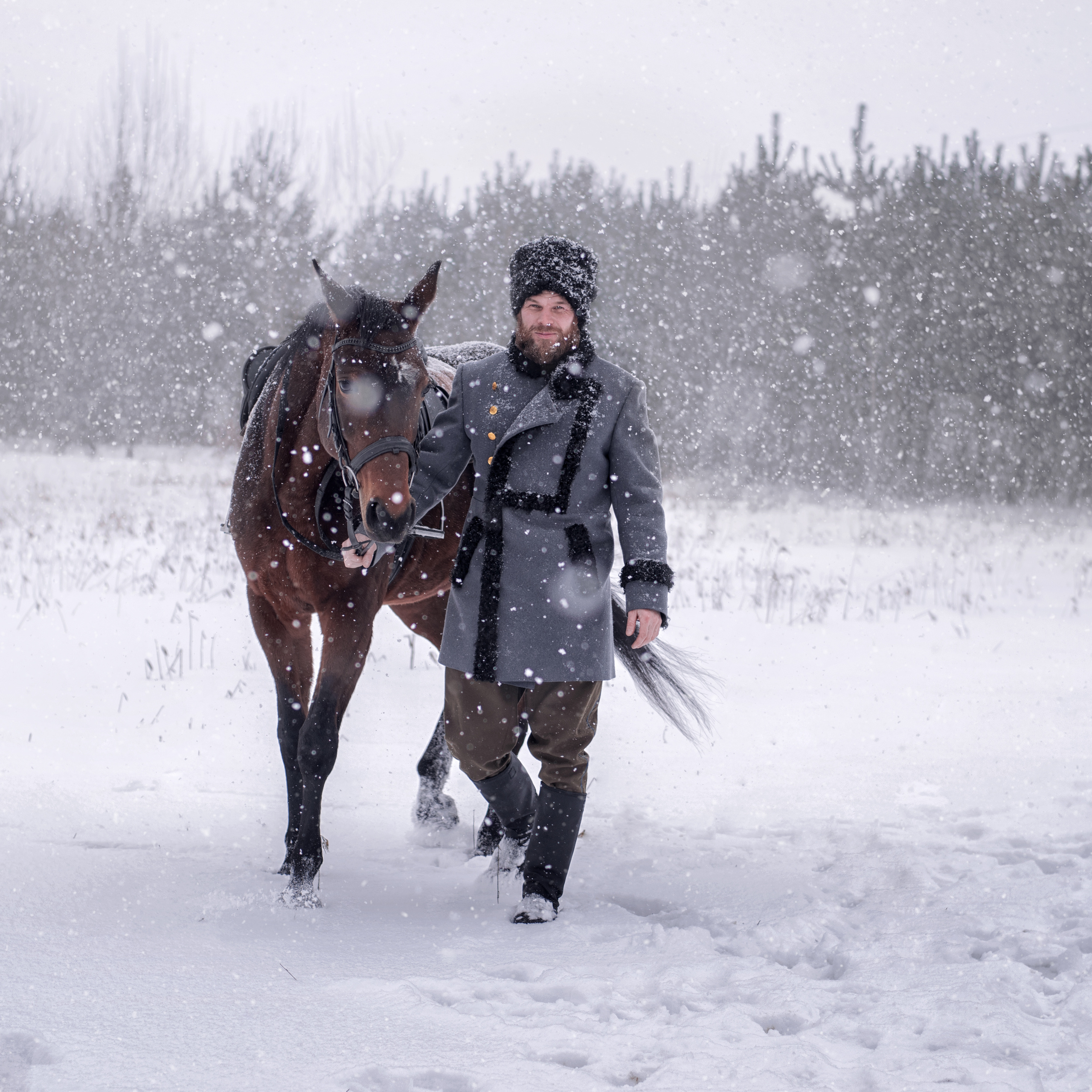 Зимняя фотосессия с лошадьми. Фотографы в Орле Шестопаловы Юлия и Юрий