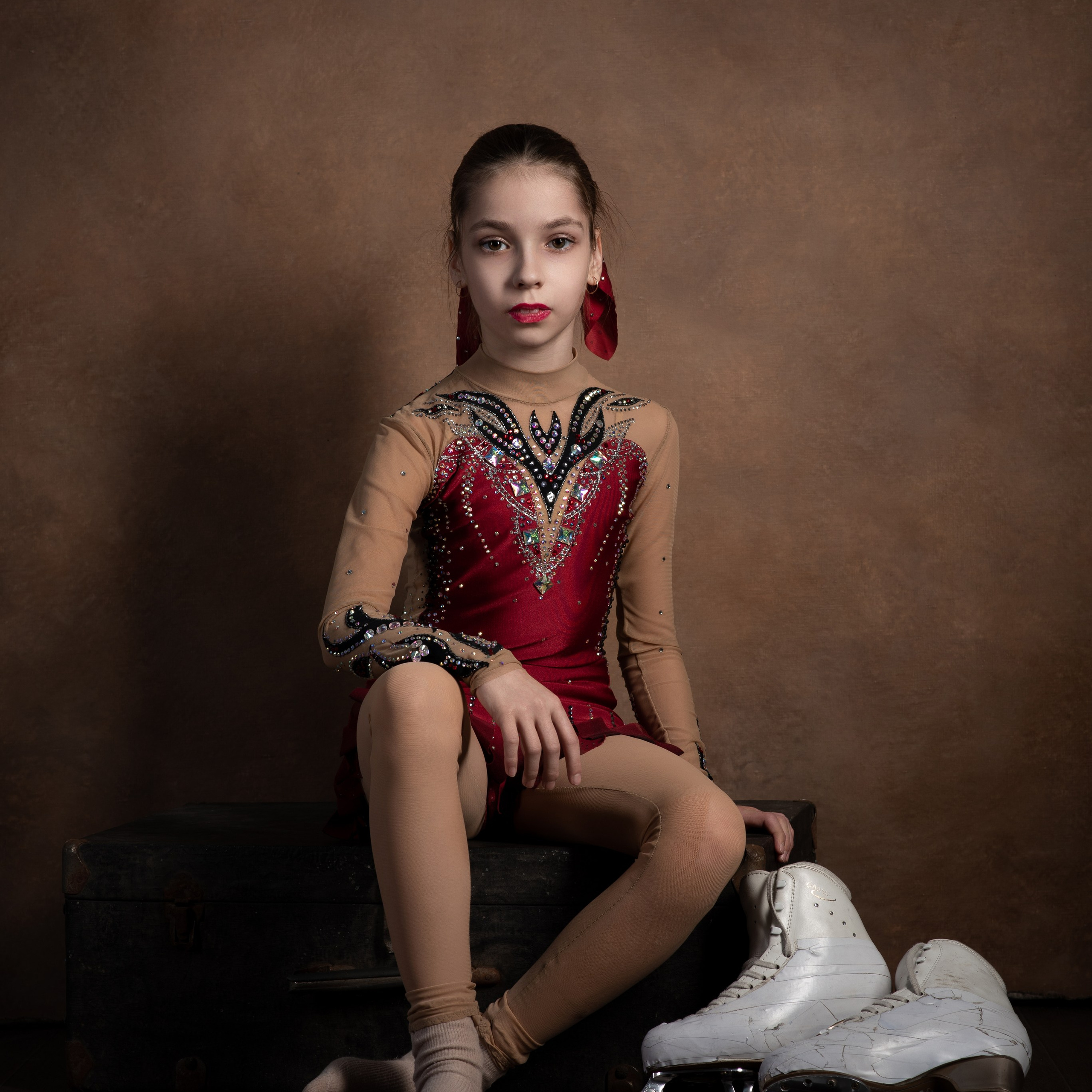 Фотосессия с коньками в студии