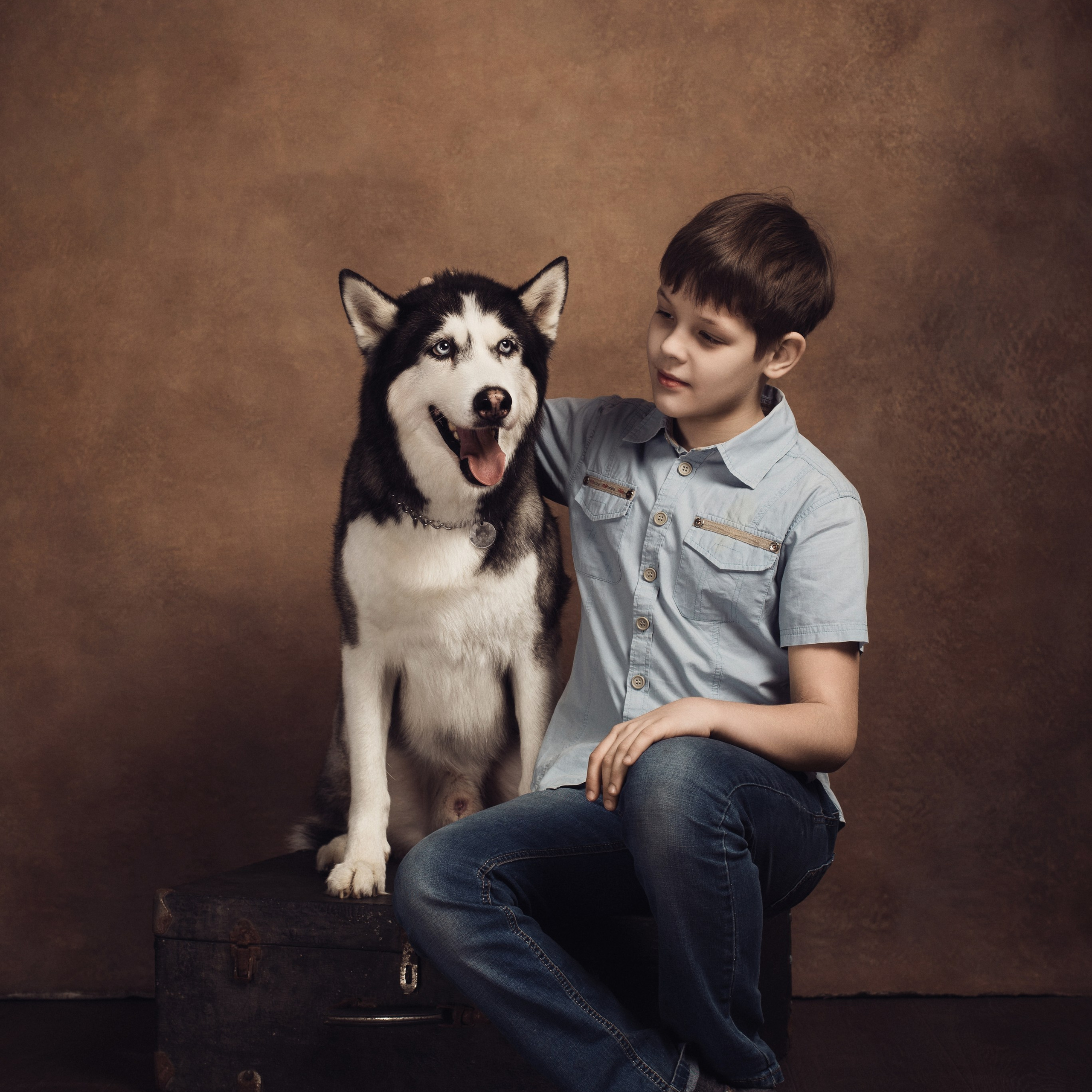 Владимир и хаски Лорд. Фотографы в Орле Шестопаловы Юлия и Юрий