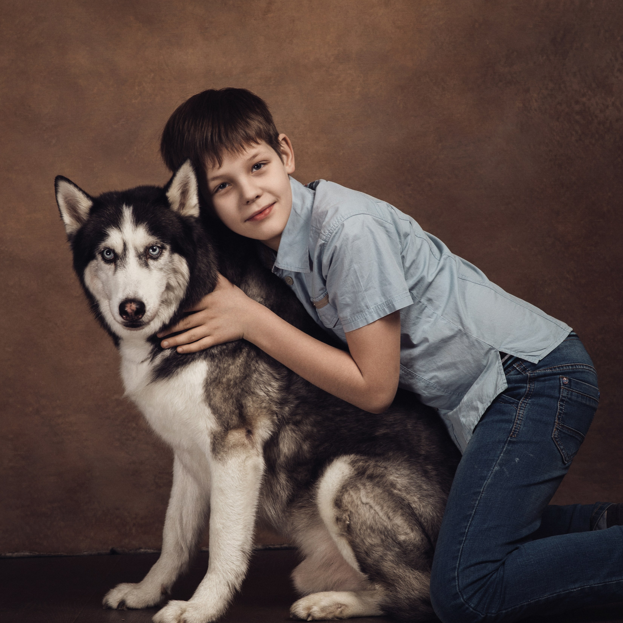 Владимир и хаски Лорд. Фотографы в Орле Шестопаловы Юлия и Юрий