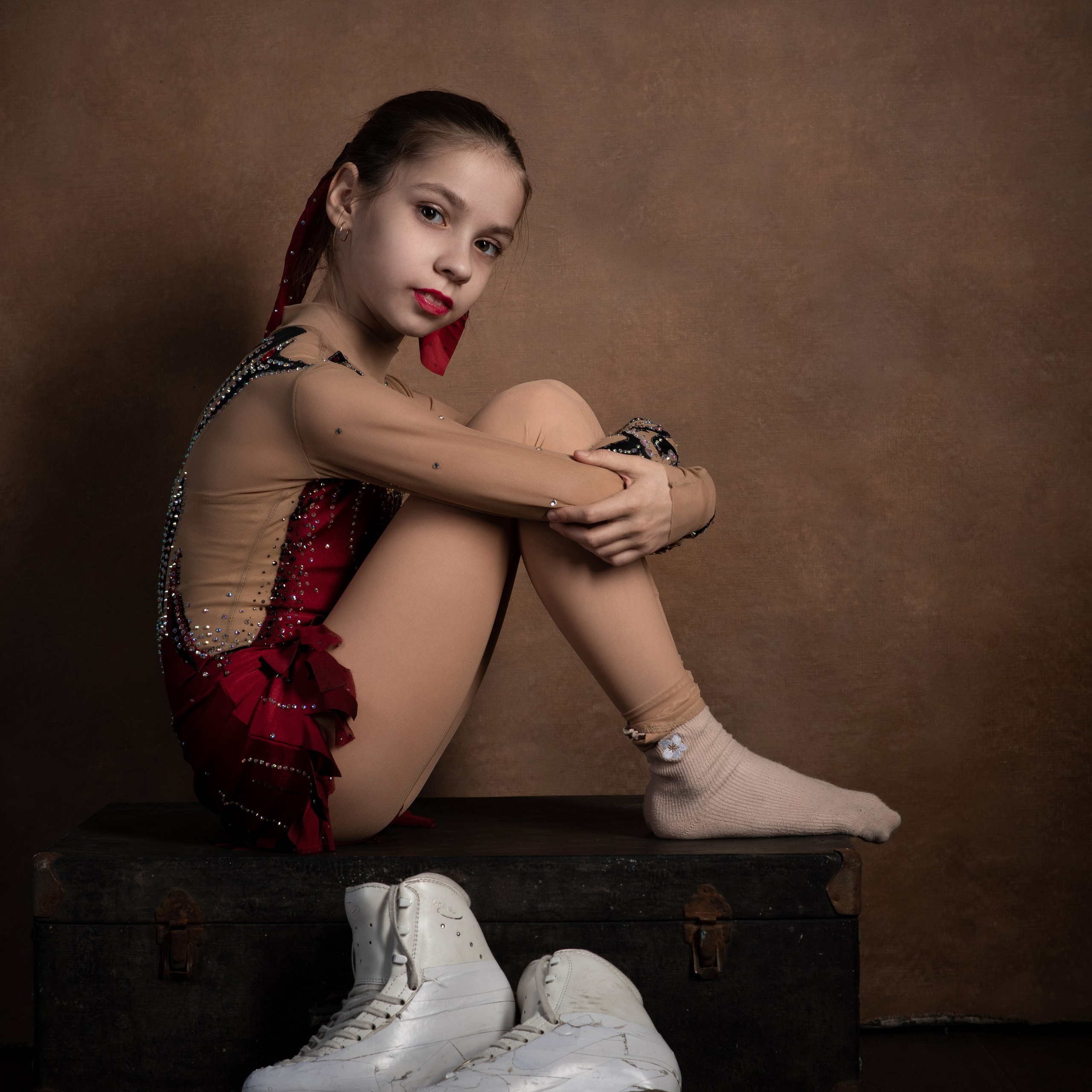 Фотосессия с коньками в студии