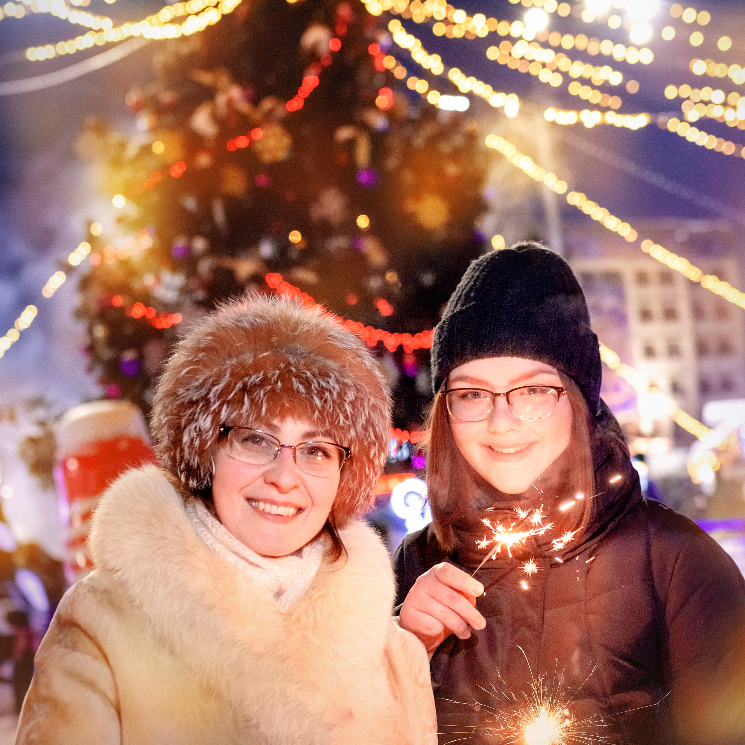 Семейная новогодняя фотосессия на улице. Фотографы в Орле Шестопаловы Юлия и Юрий