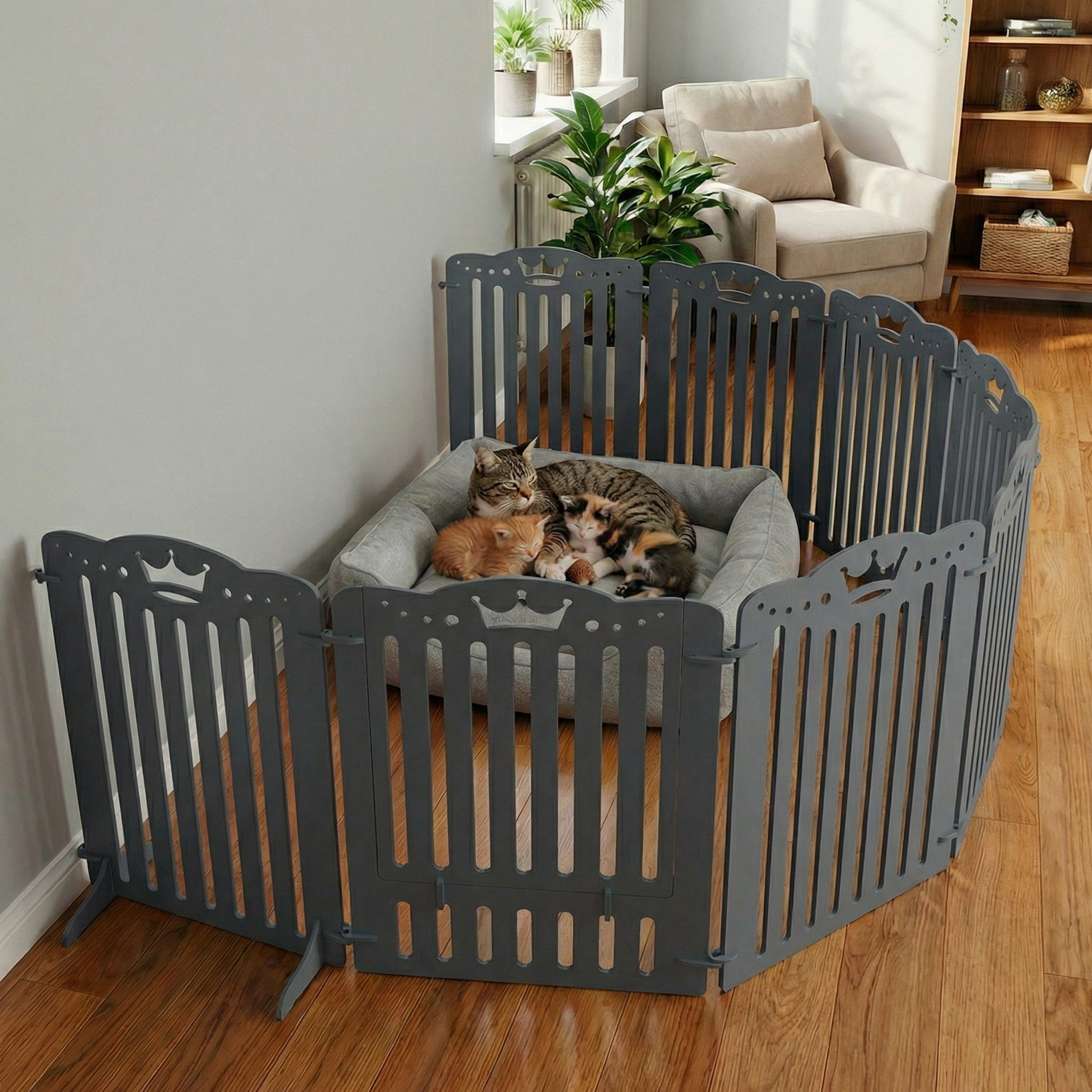 Вольер 2 приставные секции (Серые). Murstyle