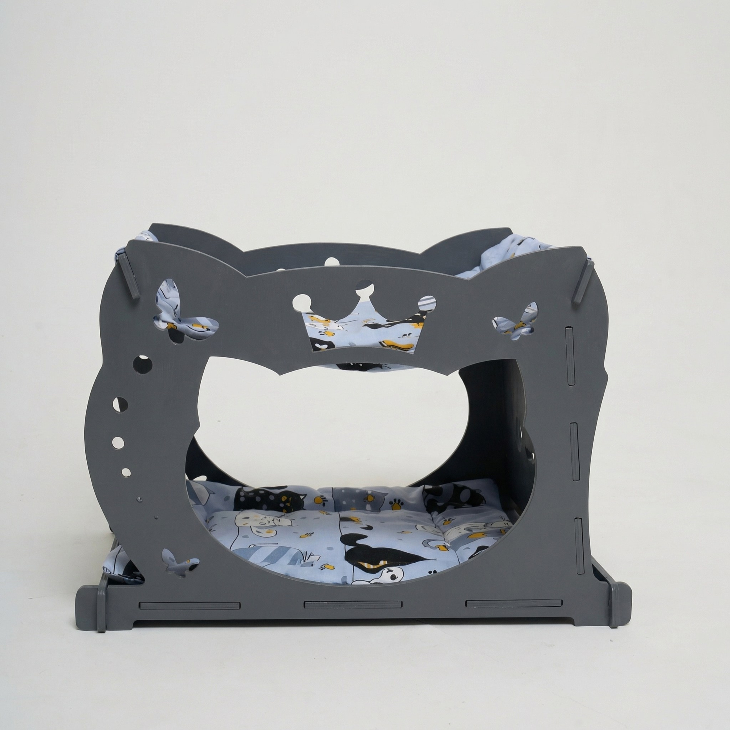 Домик-гамак двухуровневый для питомцев серый. Murstyle