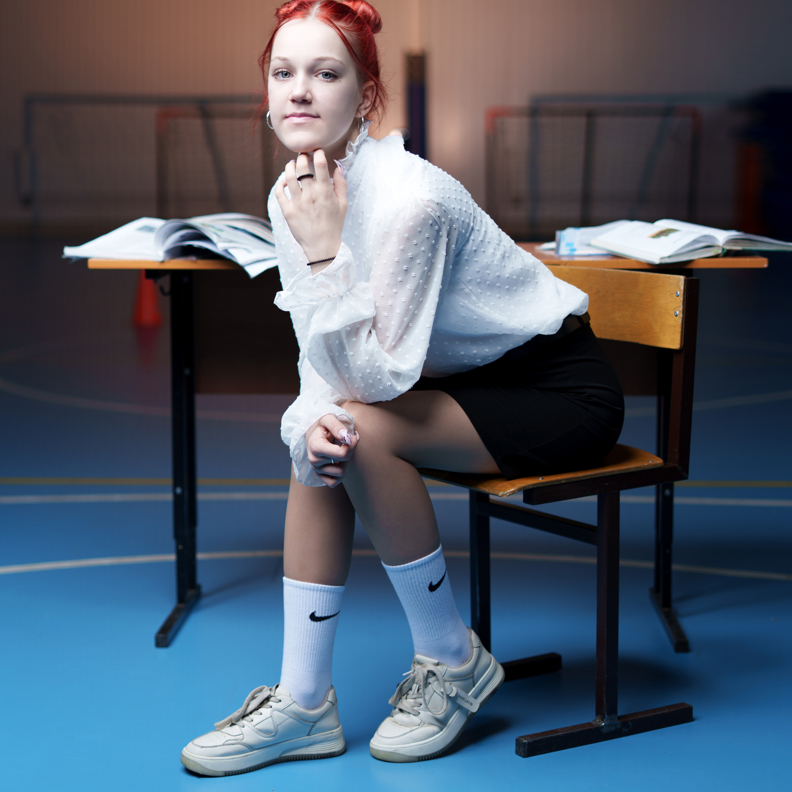 стильная съемка в спорт зале