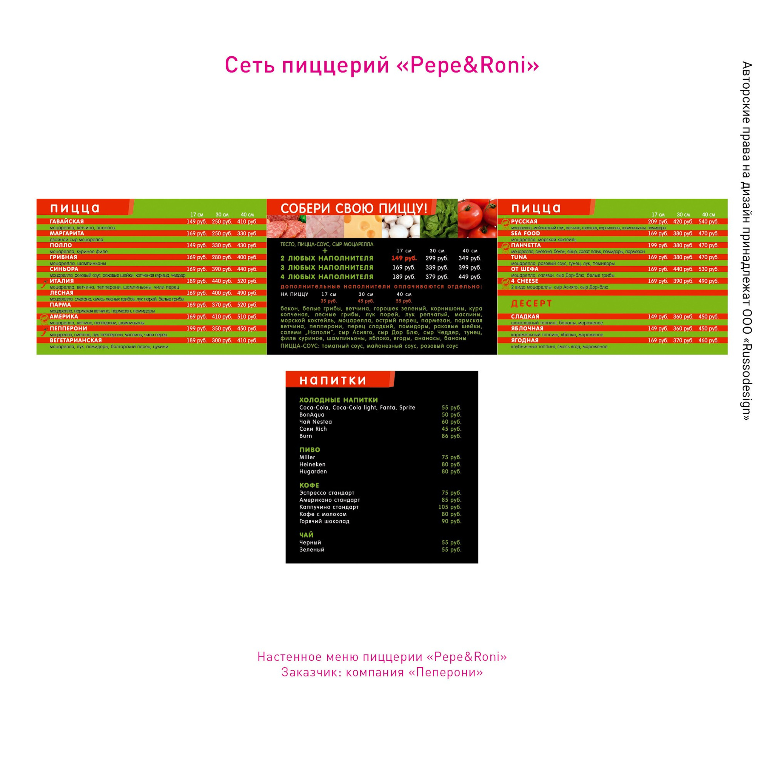 Полиграфия для кафе и ресторанов. RUSSODESIGN креативный консалтинг